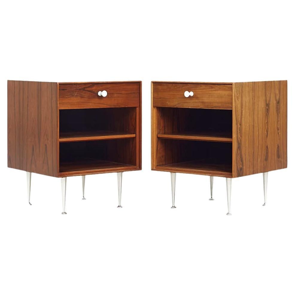 George Nelson for Herman Miller MCM Rosewood Thin Edge Nightstands – Pair