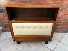 George Nelson for Herman Miller MCM Walnut and Leather Twin Headboards