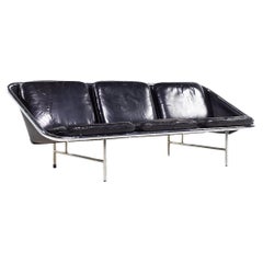 Retro George Nelson for Herman Miller Mid Century Leather and Chrome Sling Sofa