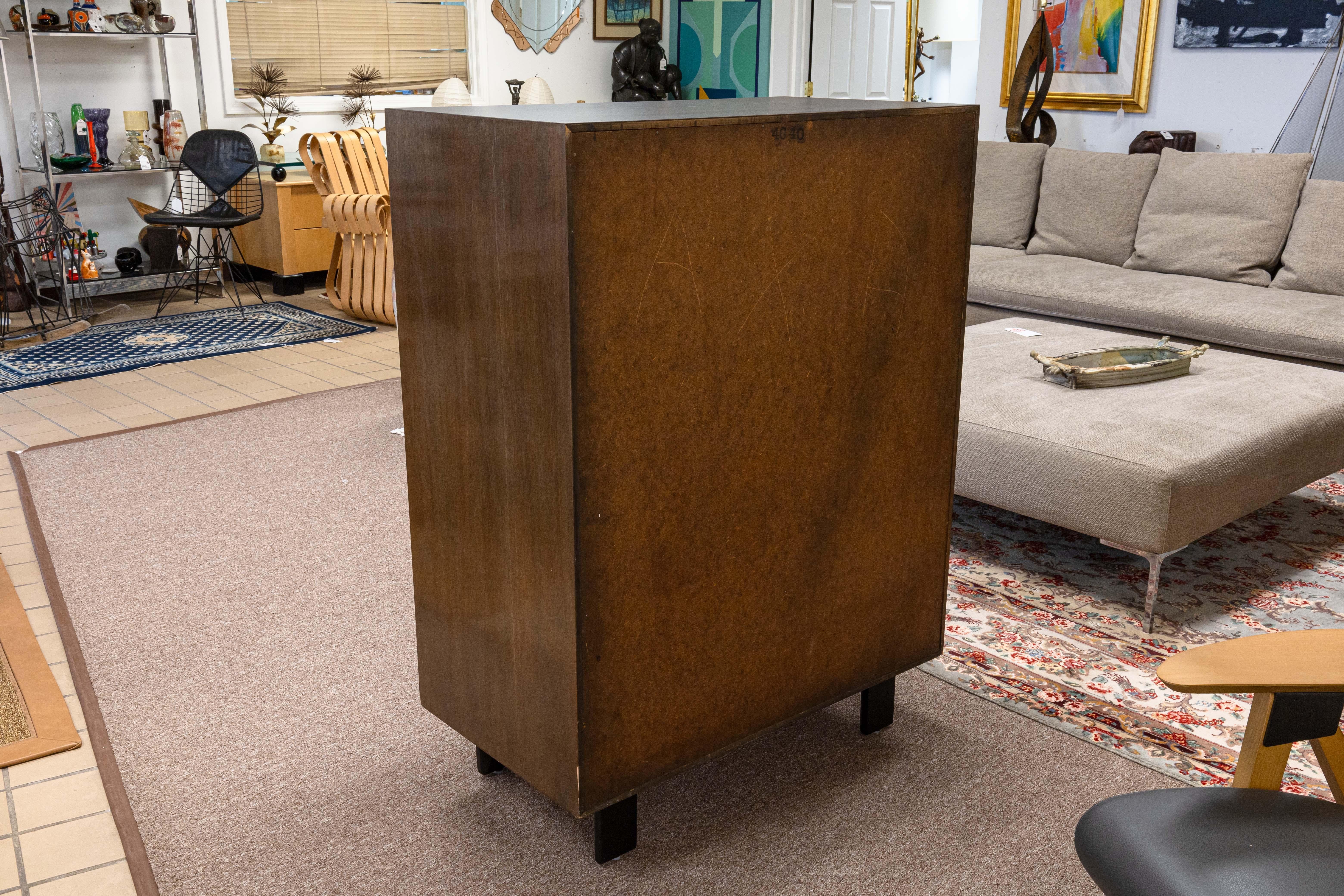 George Nelson for Herman Miller Mid Century Modern Walnut Hi Boy Dresser Chest For Sale 1