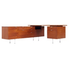 Used George Nelson for Herman Miller Mid Century Walnut Desk with Return