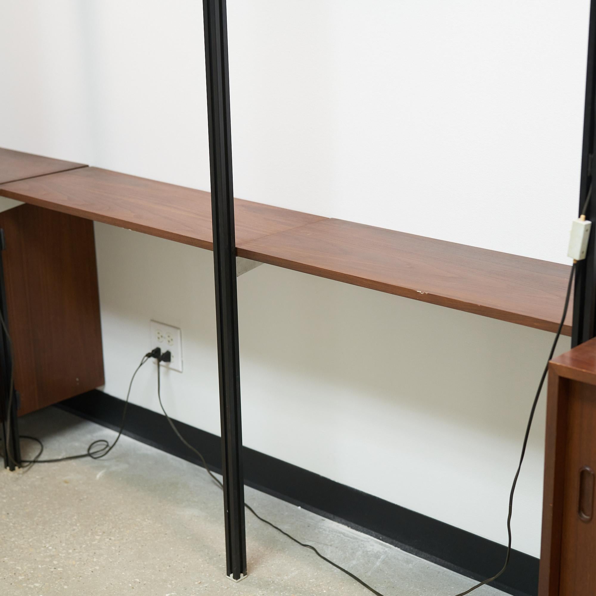Metal George Nelson for Herman Miller Mid Century Walnut Omni Wall Unit - 4 Bay For Sale