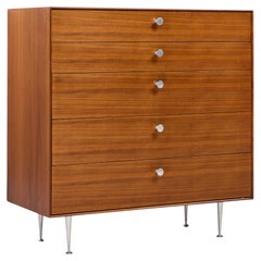 George Nelson for Herman Miller Model 5240 Thin Edge Walnut Highboy Dresser (commode haute en noyer)