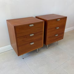 George Nelson for Herman Miller Pair of Nightstands with Custom Thin Edge Legs