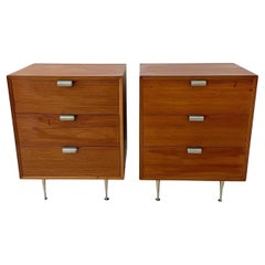 George Nelson for Herman Miller Pair of Nightstands with Custom Thin Edge Legs