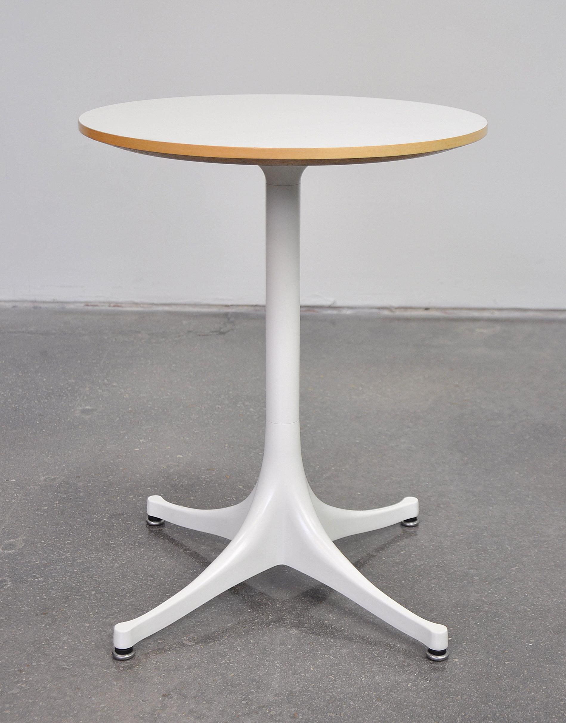 Mid-Century Modern George Nelson for Herman Miller White Pedestal Side Table