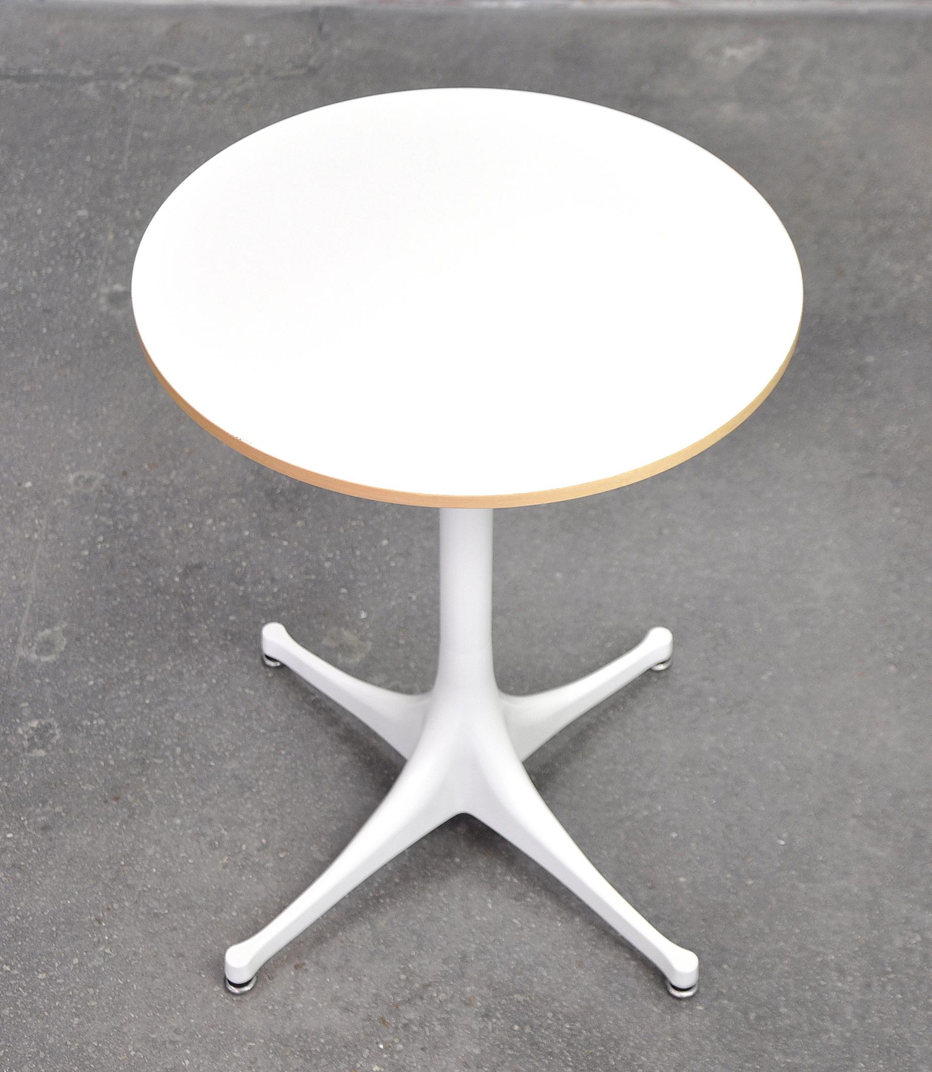 Aluminum George Nelson for Herman Miller White Pedestal Side Table