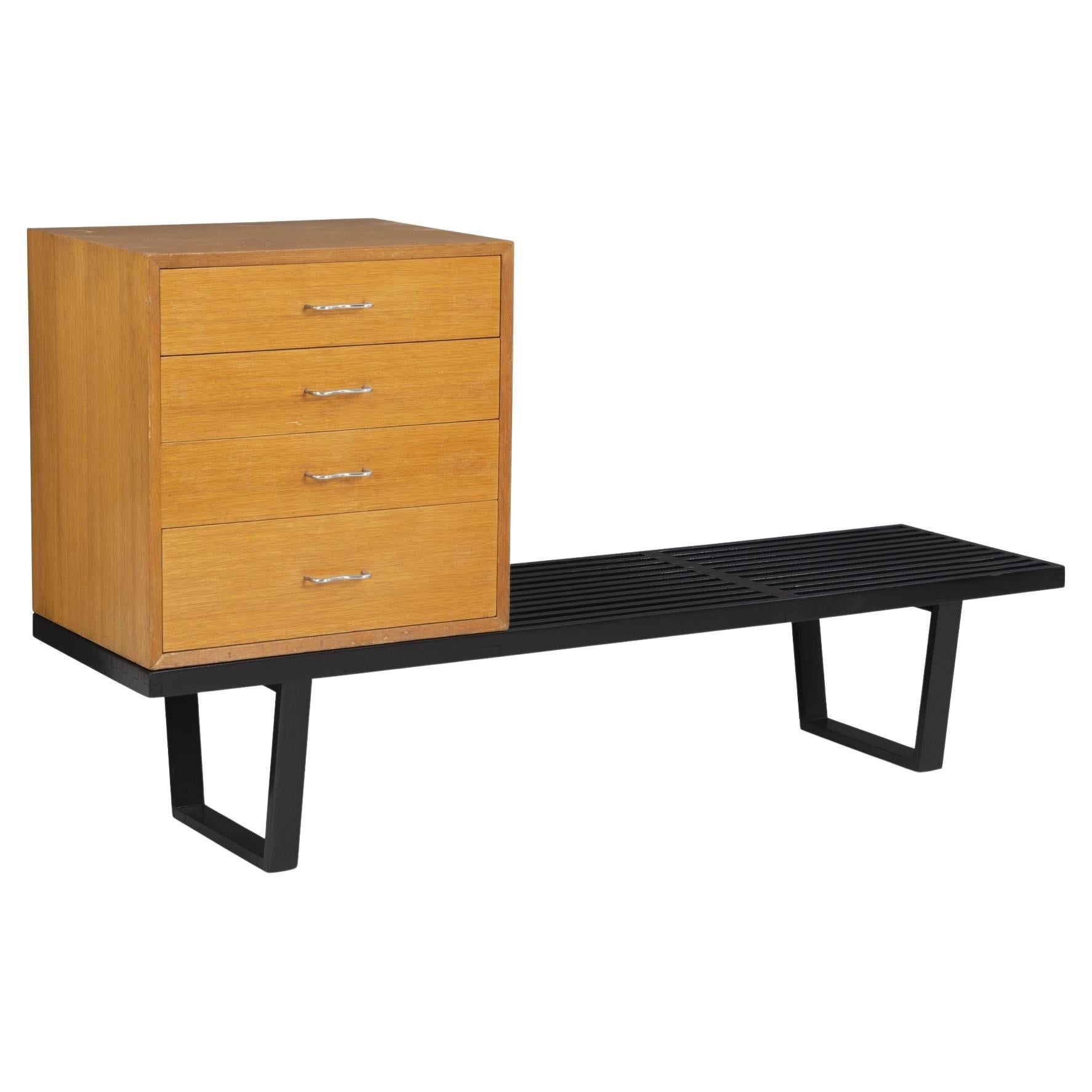 George Nelson for Herman Miller Platform Bench with Four Drawer Chest For Sale