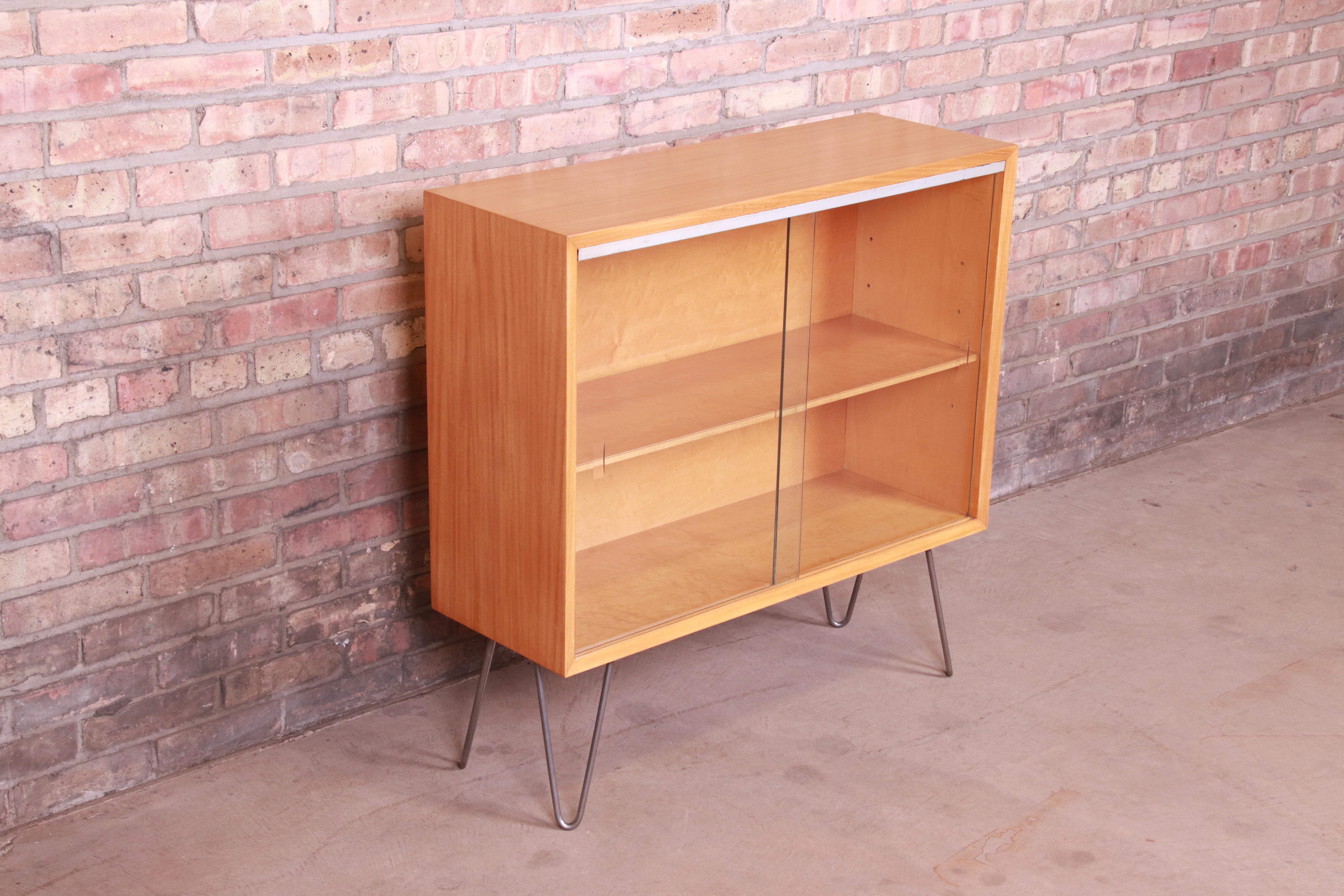 American George Nelson for Herman Miller Primavera Bookcase on Hairpin Legs, Refinished