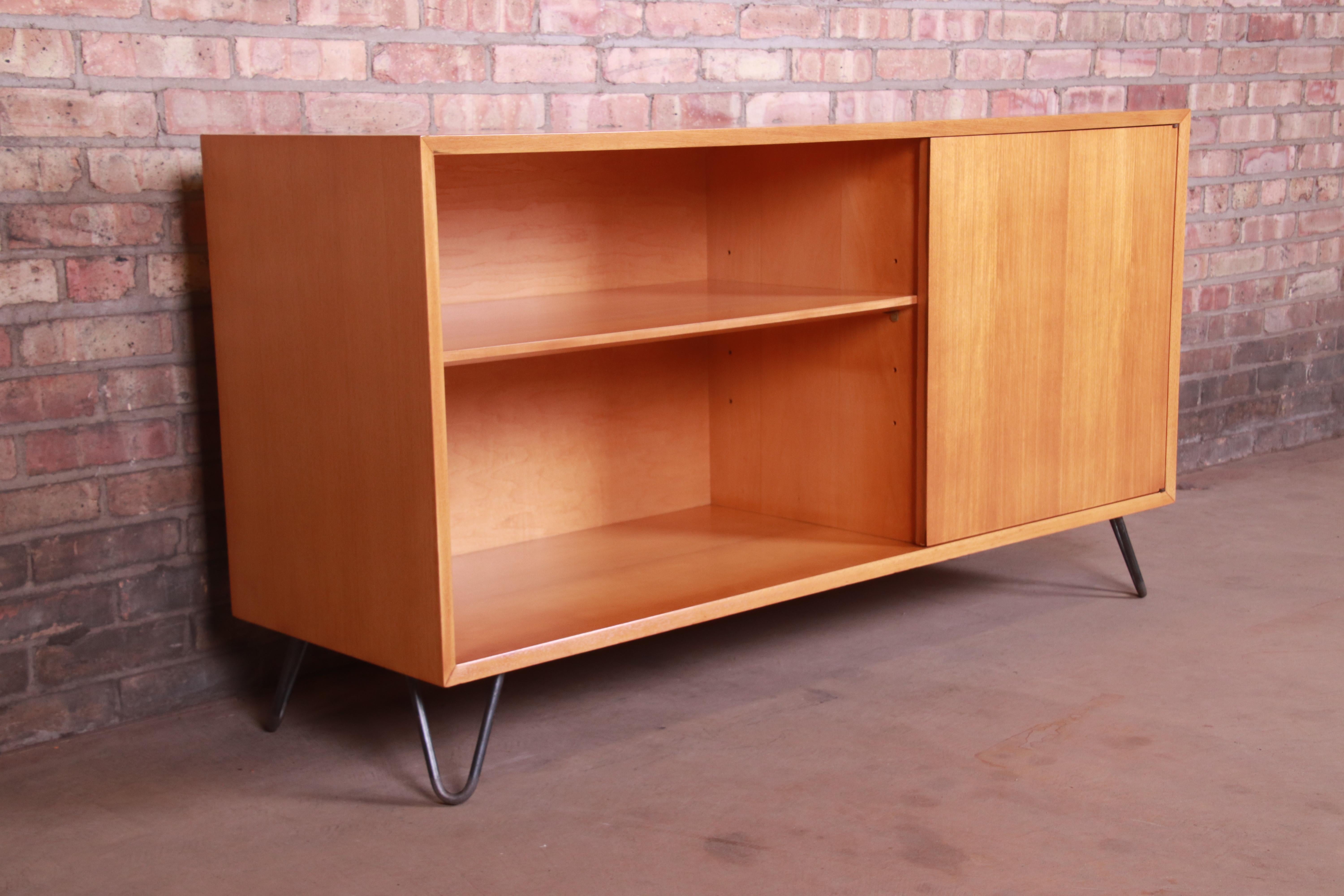 Steel George Nelson for Herman Miller Primavera Wood Credenza or Bookcase, Refinished