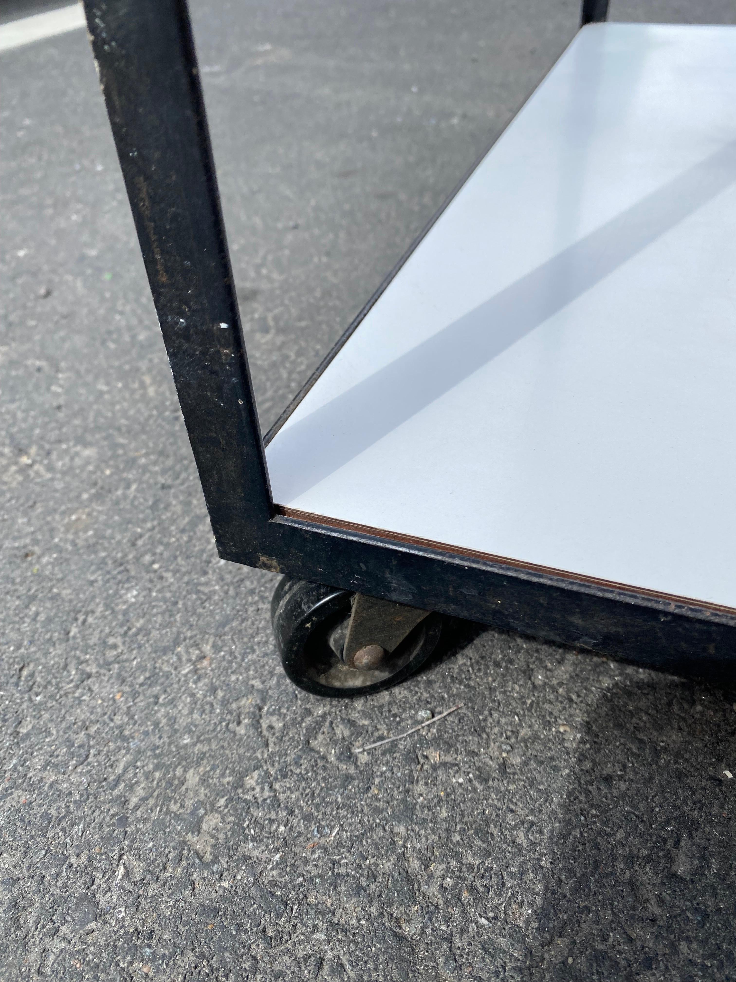George Nelson for Herman Miller Rolling Angle Iron Cube Table In Good Condition In Philadelphia, PA