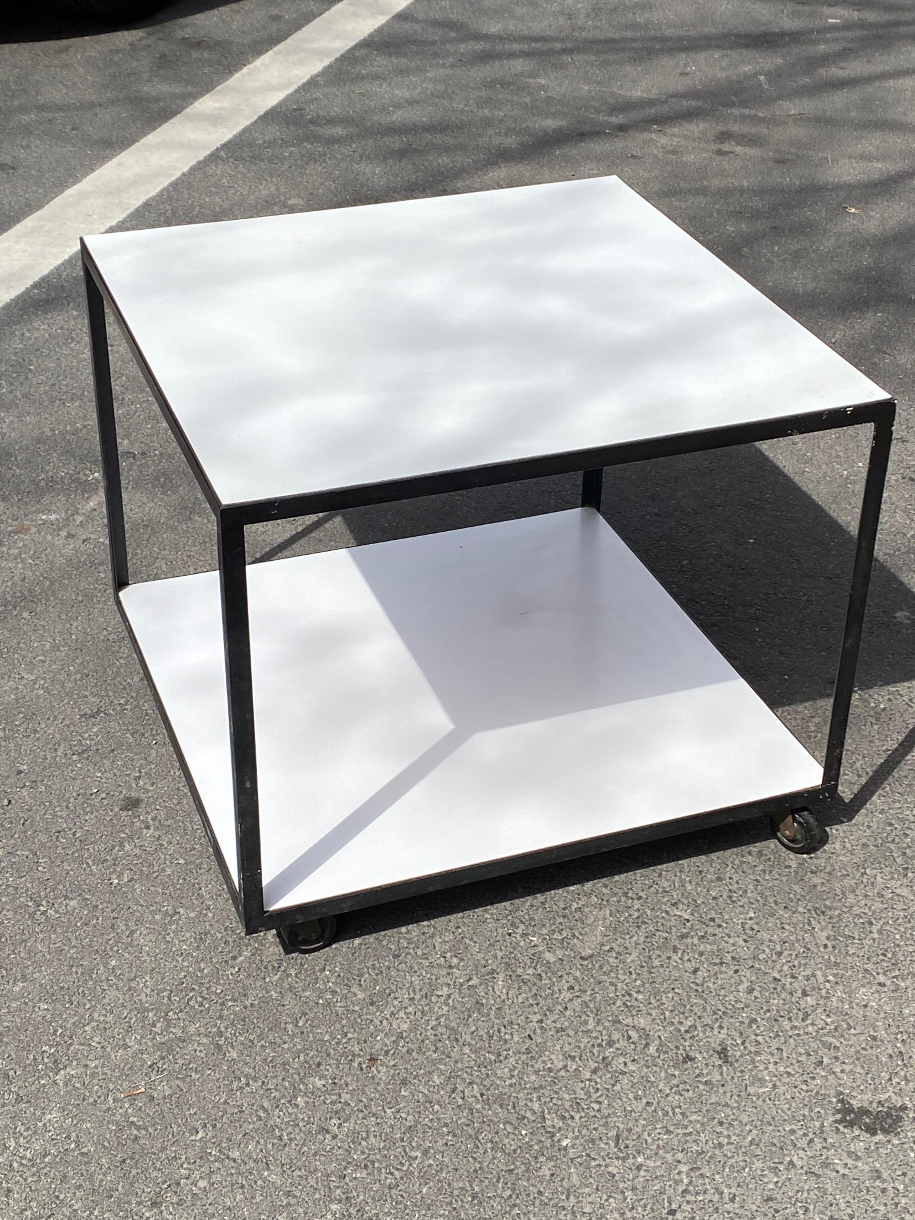 George Nelson for Herman Miller Rolling Angle Iron Cube Table 1