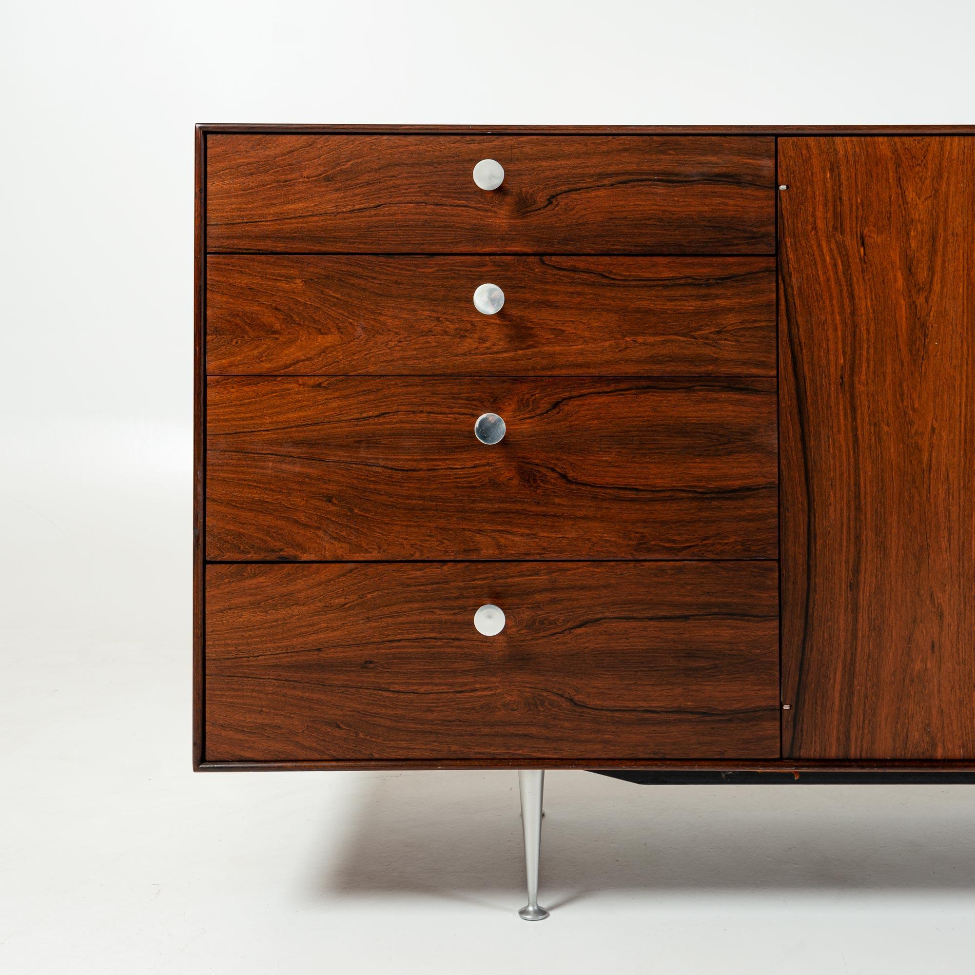 Mid-20th Century George Nelson for Herman Miller Rosewood Thin Edge Credenza/Cabinet circa 1950s