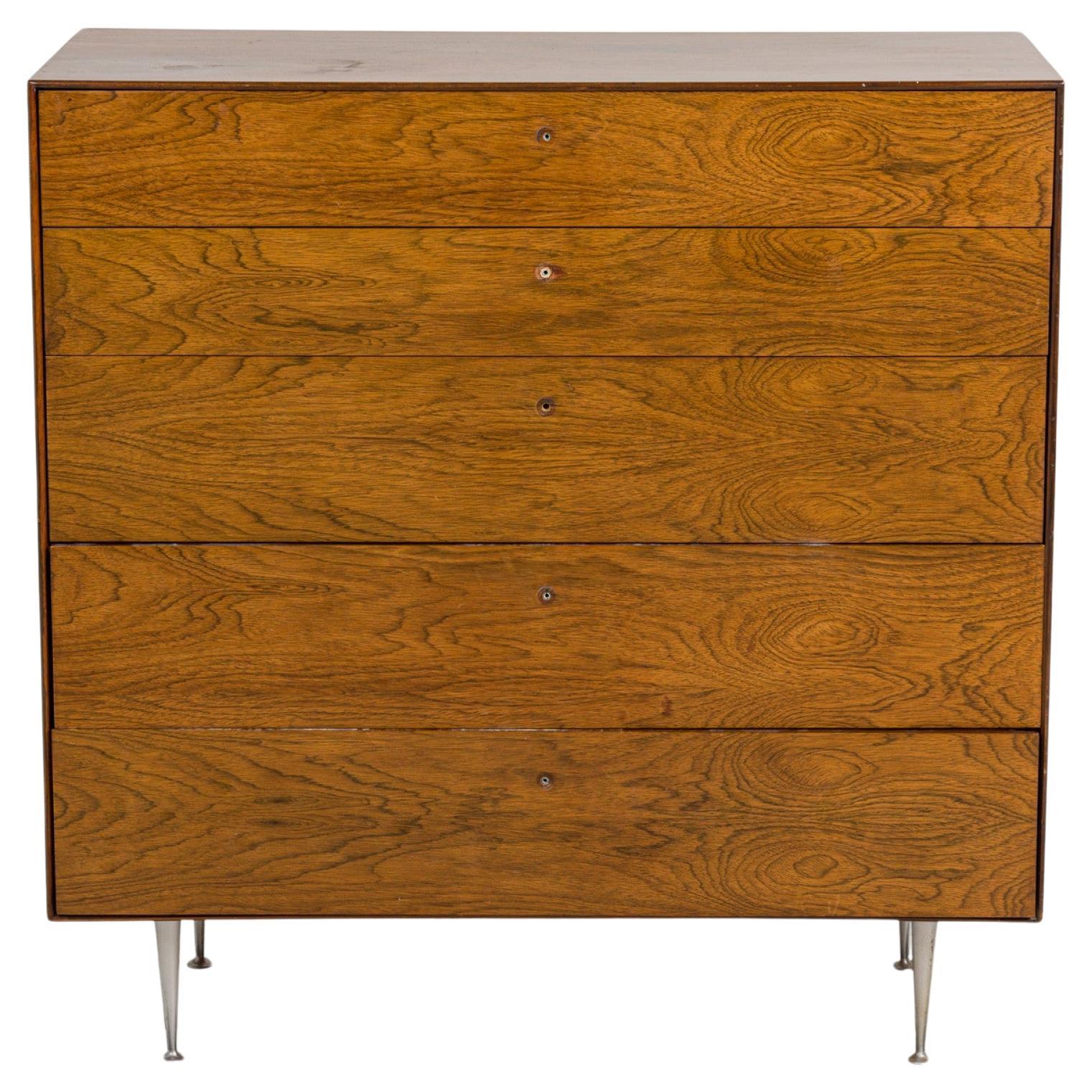 George Nelson per Herman Miller Cassettiera a cinque cassetti con bordo sottile in legno di palissandro