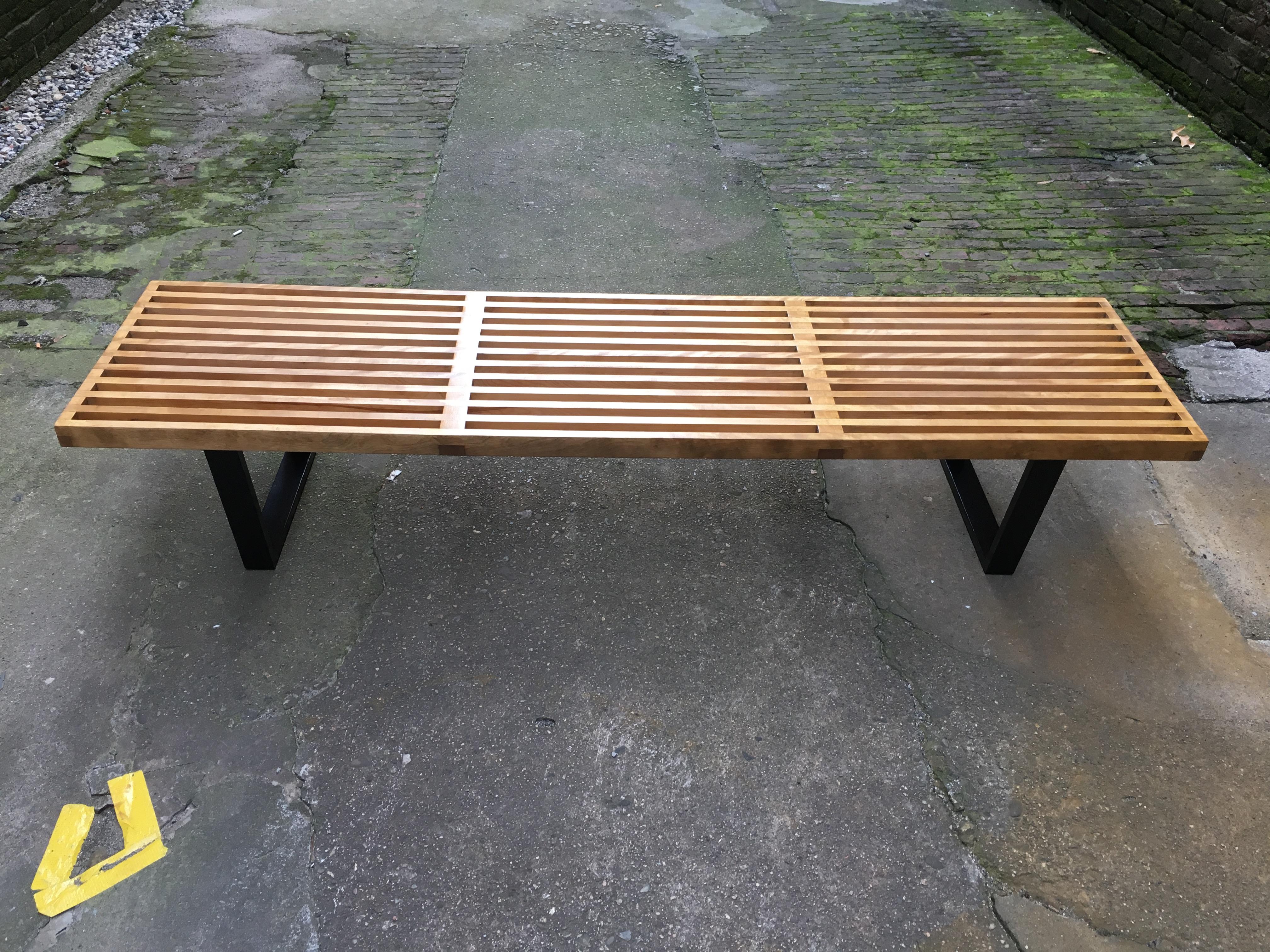 George Nelson for Herman Miller Slat Bench and Oak Cabinet In Good Condition In Garnerville, NY