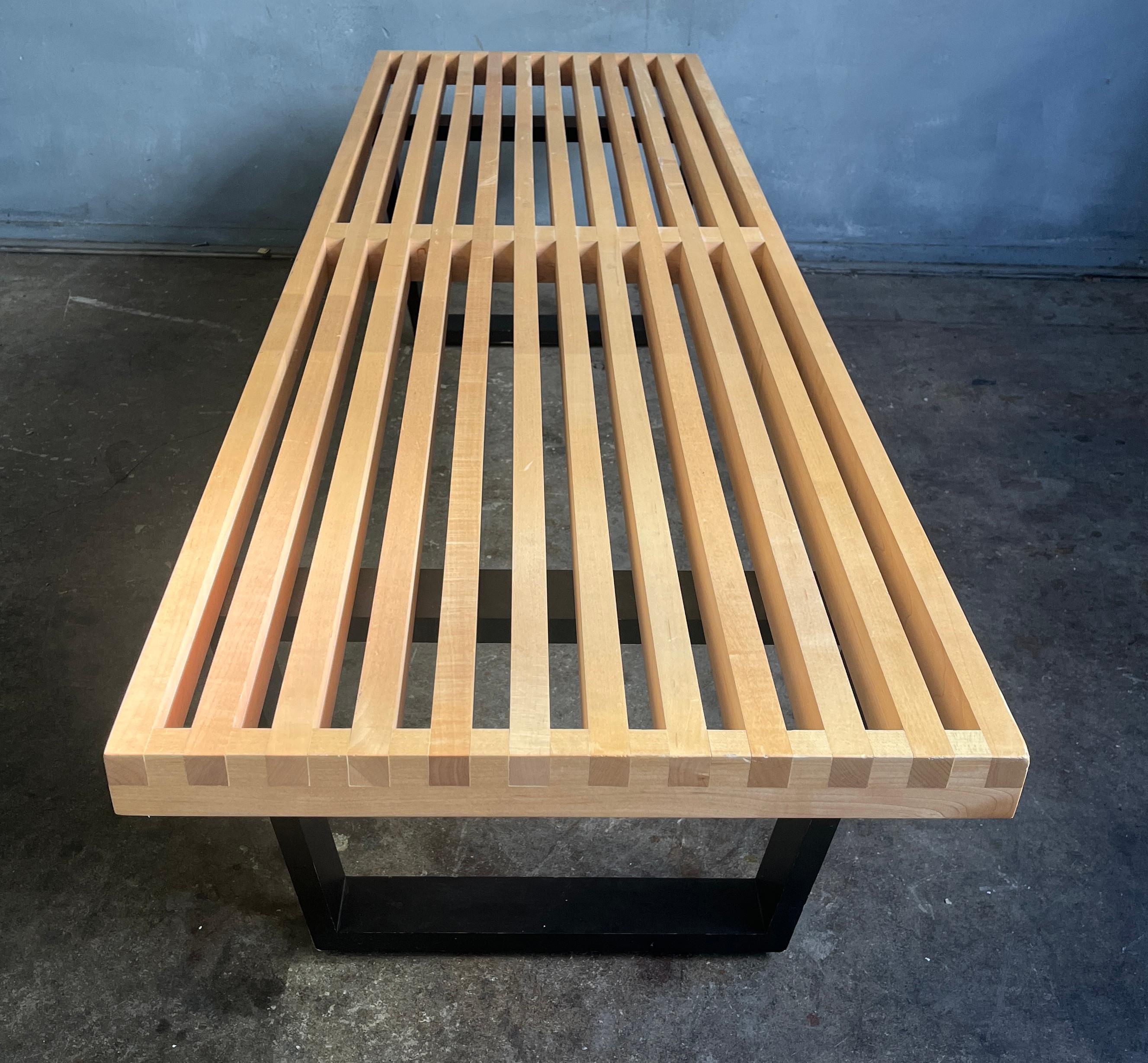  George Nelson for Herman Miller Slatted Bench Maple Blonde In Good Condition In BROOKLYN, NY