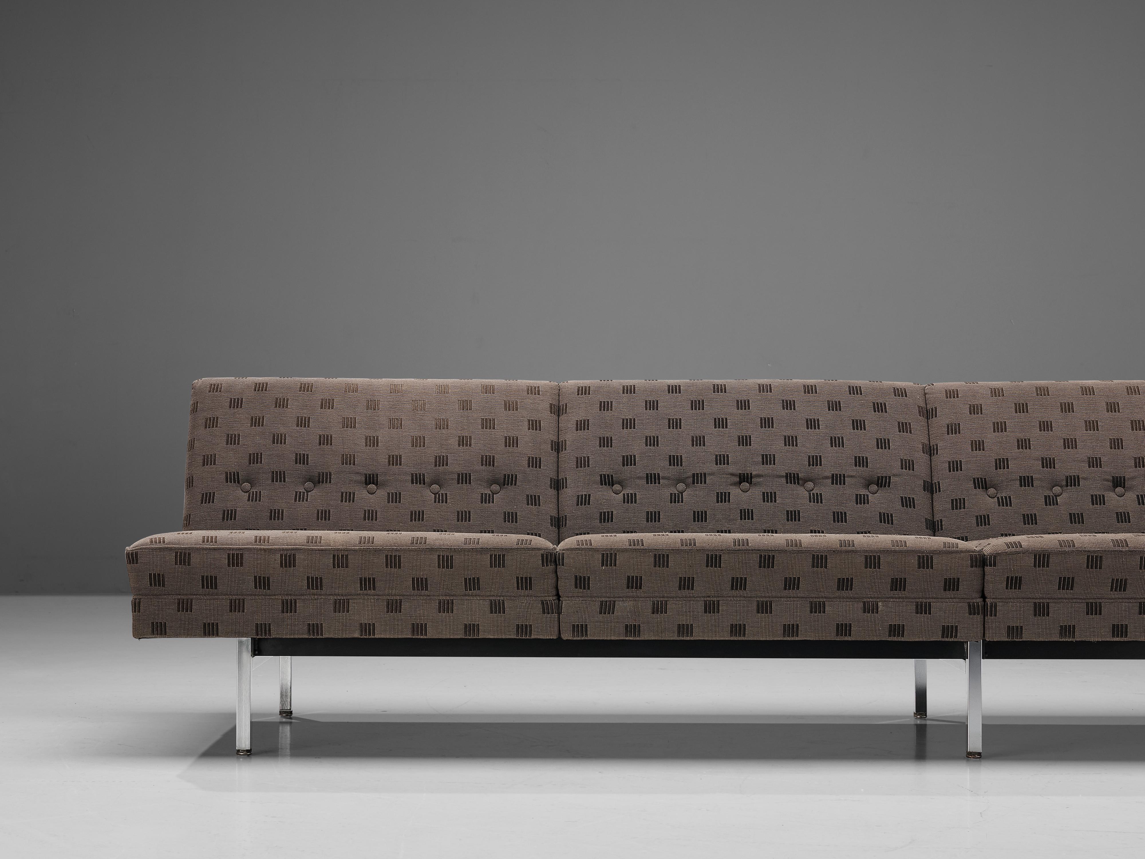 Américain Sofa George Nelson pour Herman Miller en tissu d'ameublement à motifs brun clair  en vente