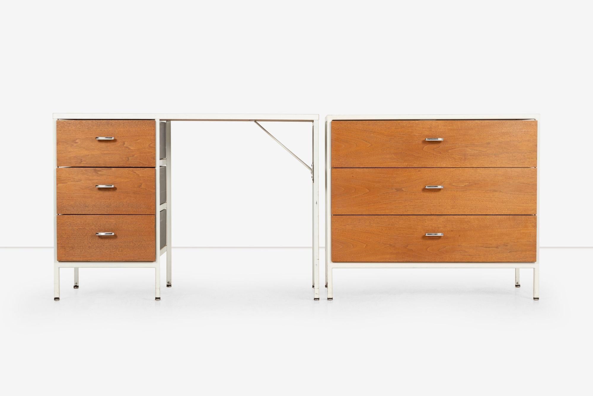Mid-Century Modern George Nelson for Herman Miller Steel Frame Desk and Dresser For Sale