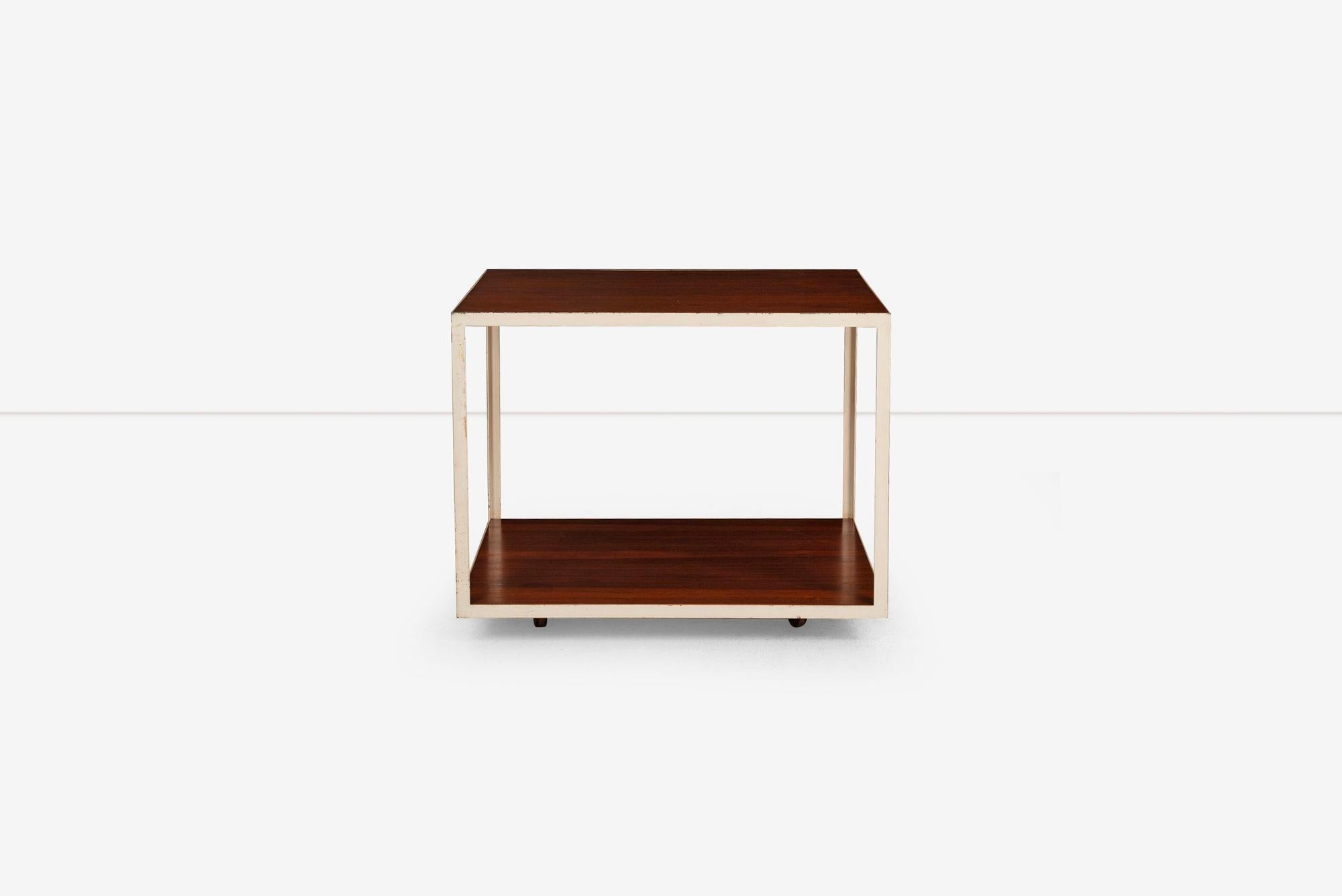 Mid-Century Modern Table d'appoint à cadre en acier sur roues de George Nelson pour Herman Miller (1955) en vente