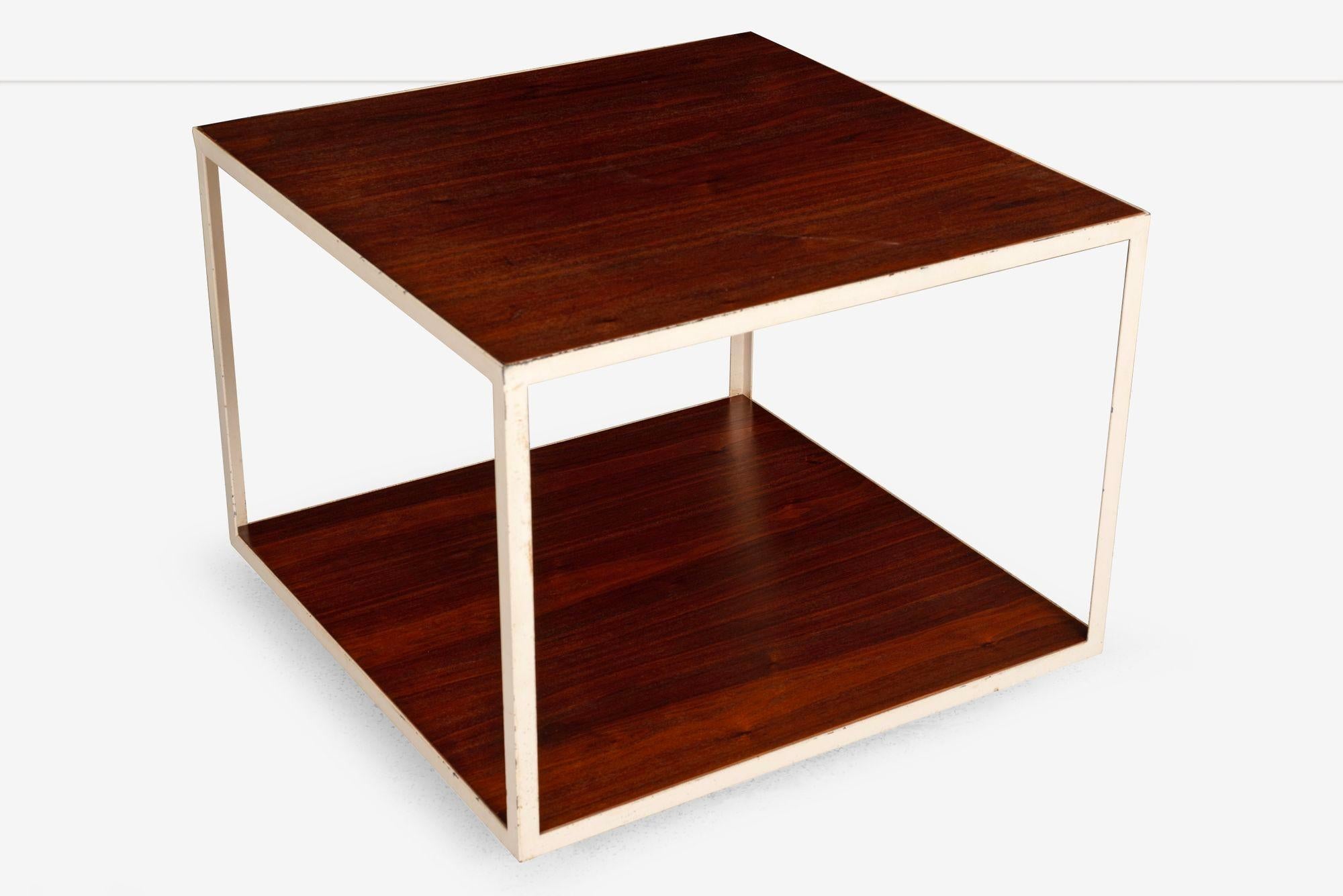 Milieu du XXe siècle Table d'appoint à cadre en acier sur roues de George Nelson pour Herman Miller (1955) en vente