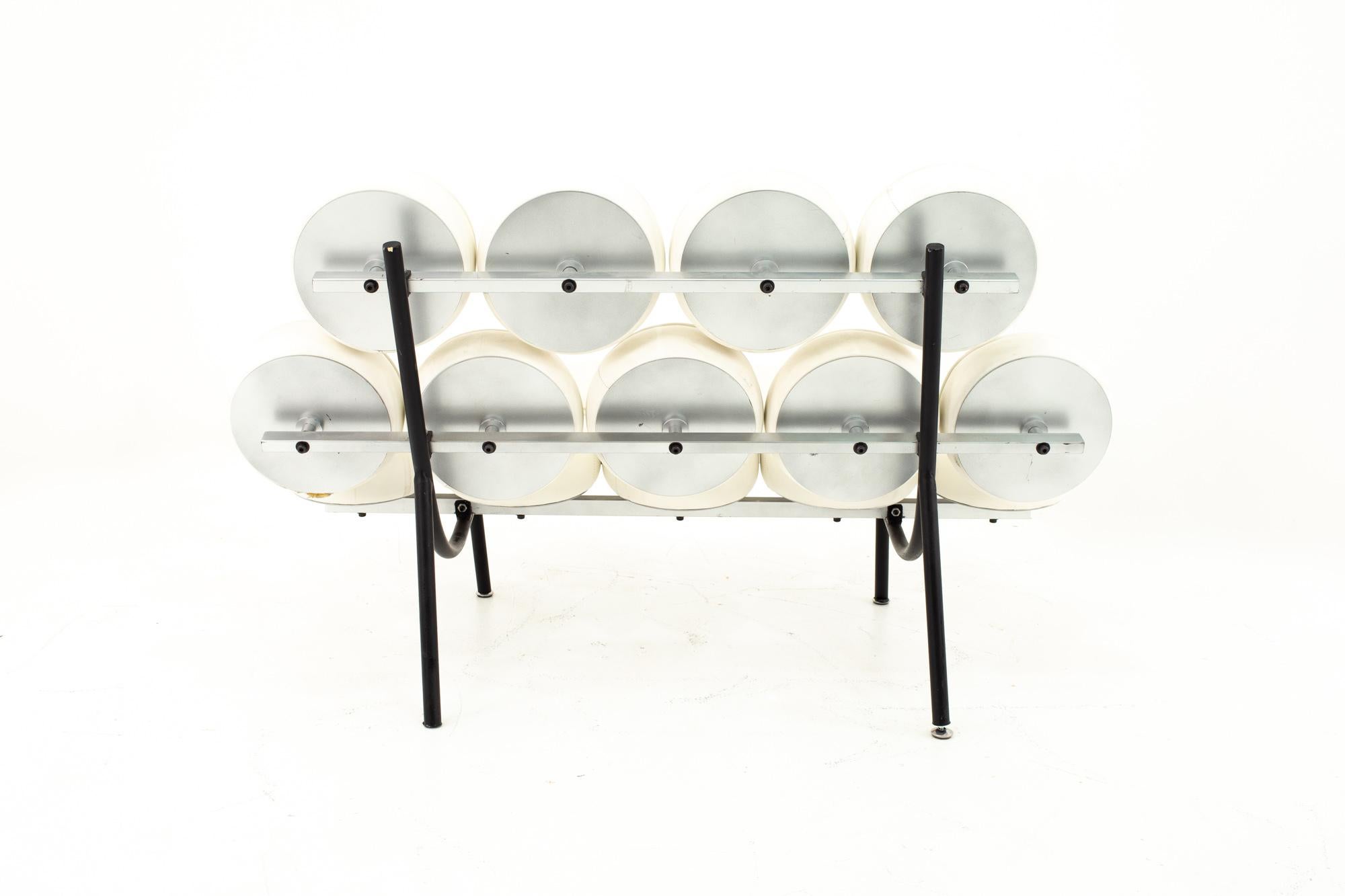 George Nelson for Herman Miller Style Midcentury Marshmallow Sofa White In Good Condition In Countryside, IL