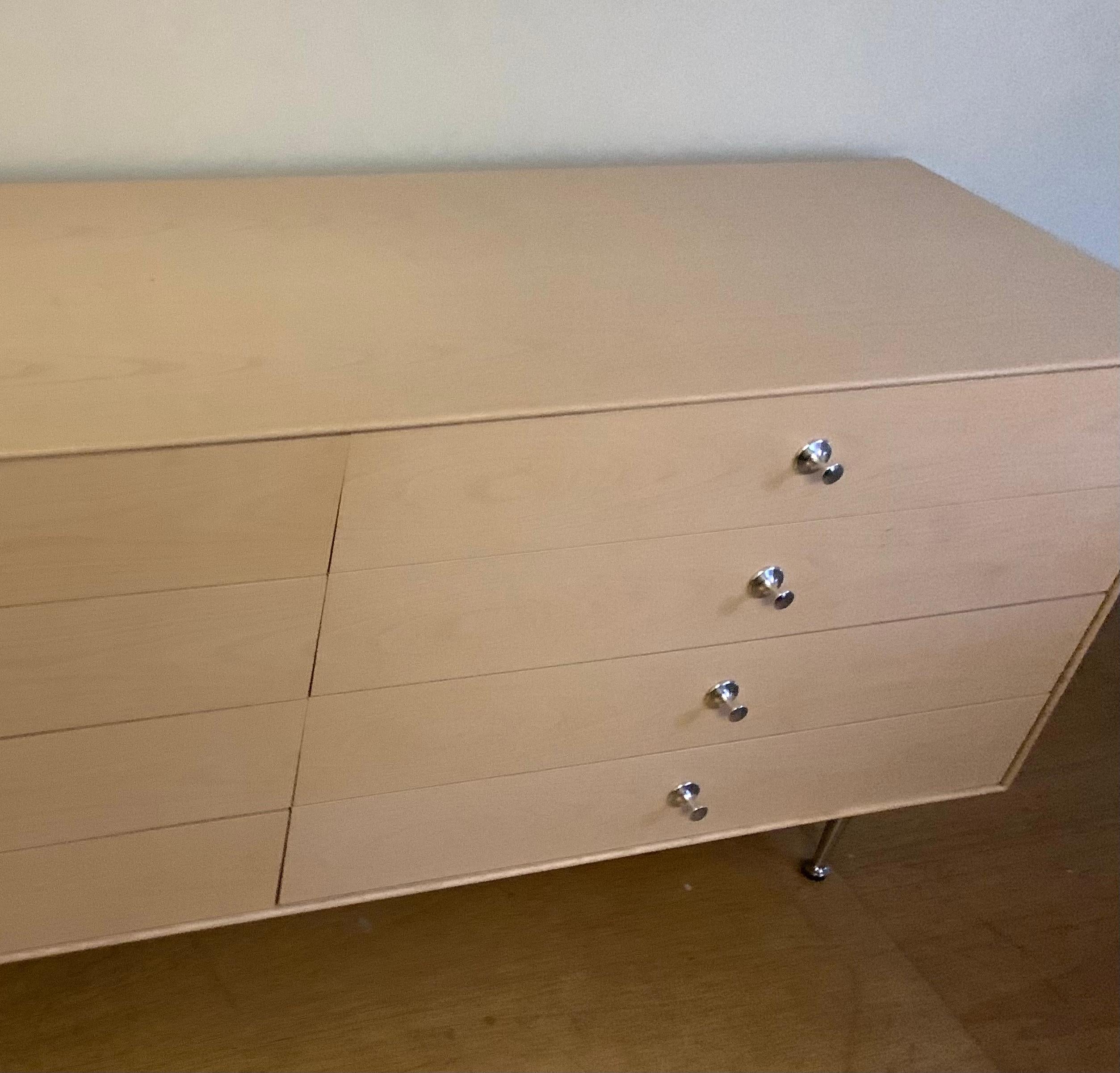 20th Century George Nelson for Herman Miller Thin Edge Double Dresser, Chest of Drawers, Ash