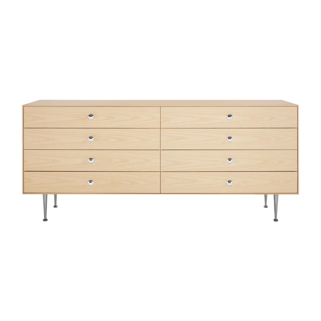 George Nelson for Herman Miller Thin Edge Double Dresser, Chest of Drawers, Ash