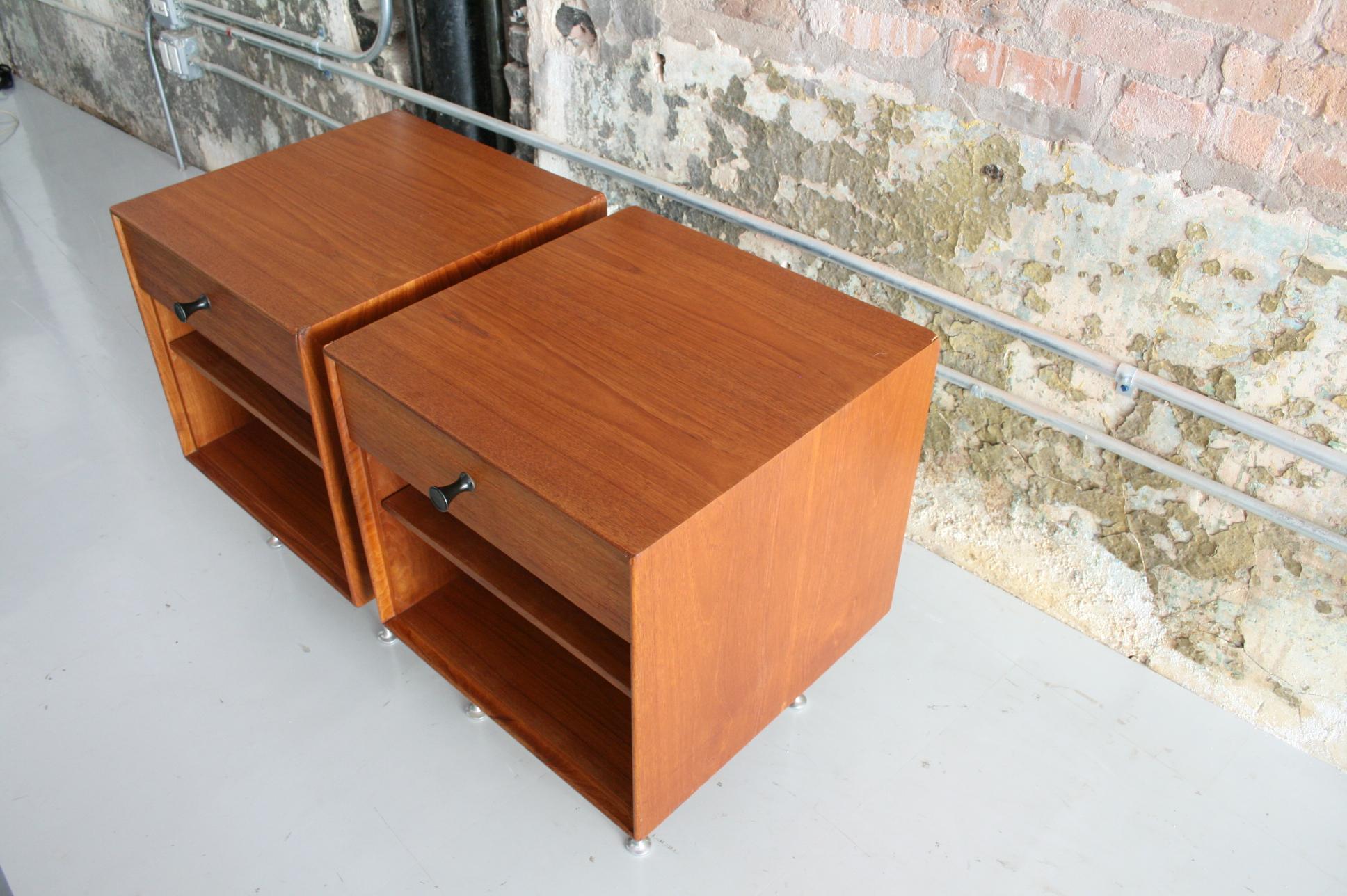 George Nelson for Herman Miller 'Thin Edge' Night Stands / Bedside Tables 'Teak' 2