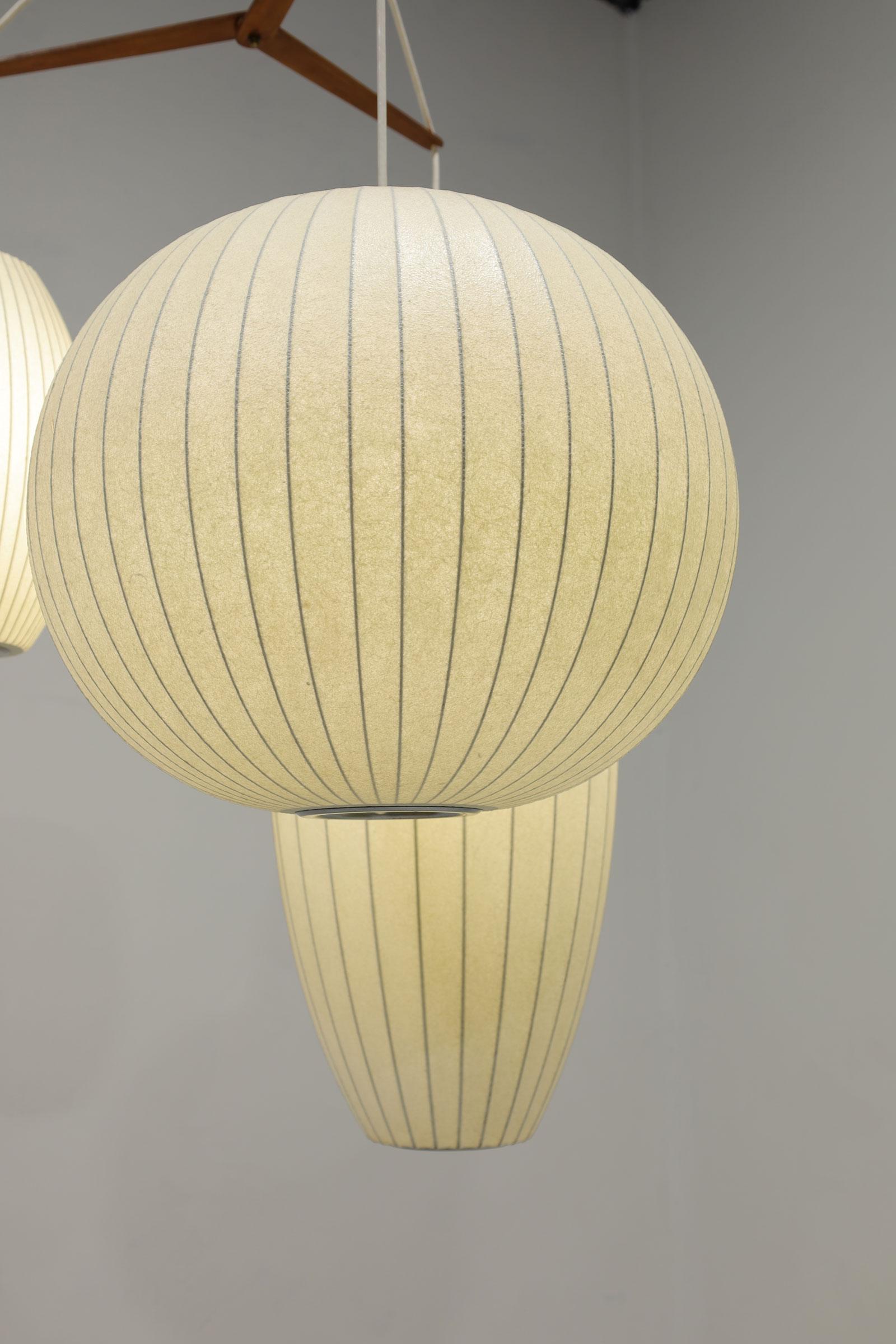 20th Century George Nelson for Herman Miller Triple Bubble Chandelier For Sale