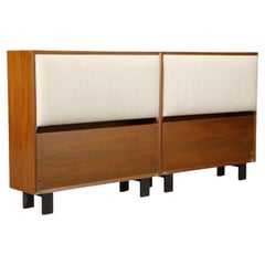 George Nelson for Herman Miller Twin Headboards w Hidden Storage, 1950's, Signed