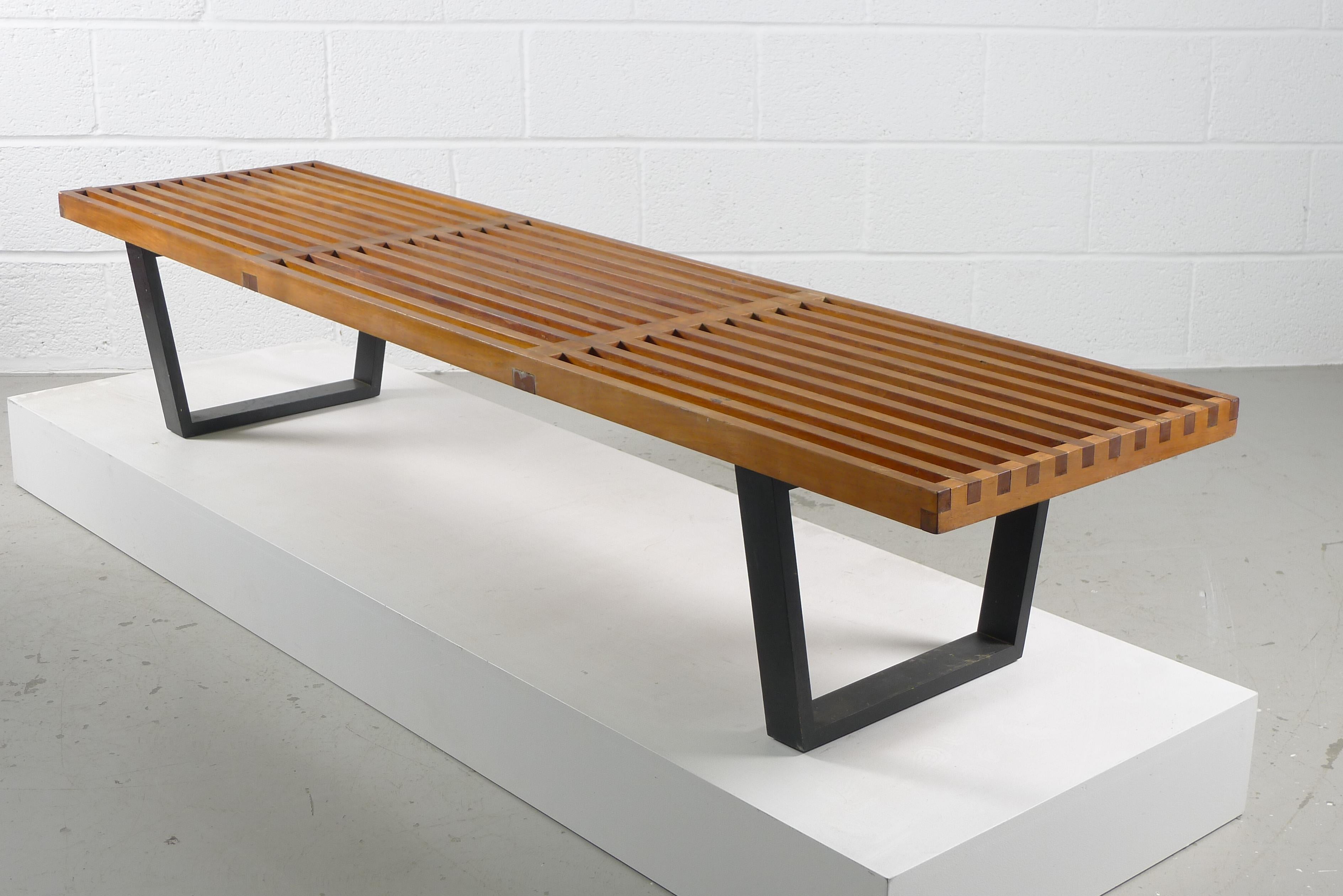 American George Nelson for Herman Miller Usa, Vintage Slat Bench, 1950s