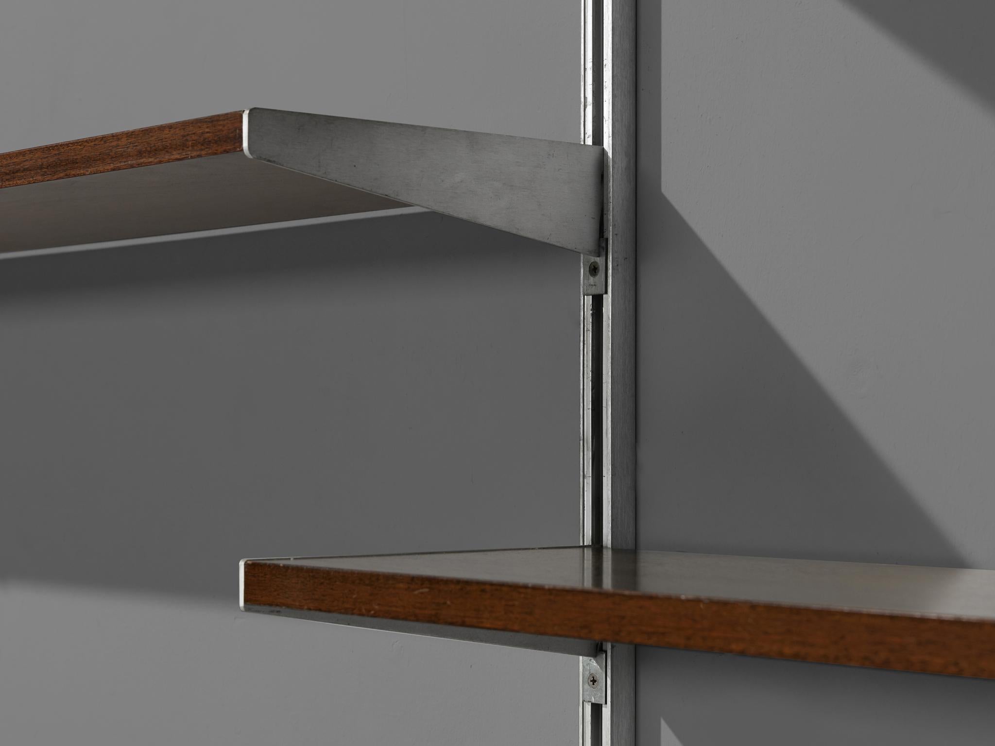 Aluminum George Nelson for Herman Miller Wall Unit in Walnut