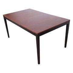 George Nelson for Herman Miller Walnut and Ebonized Wood Dining Table, Restored