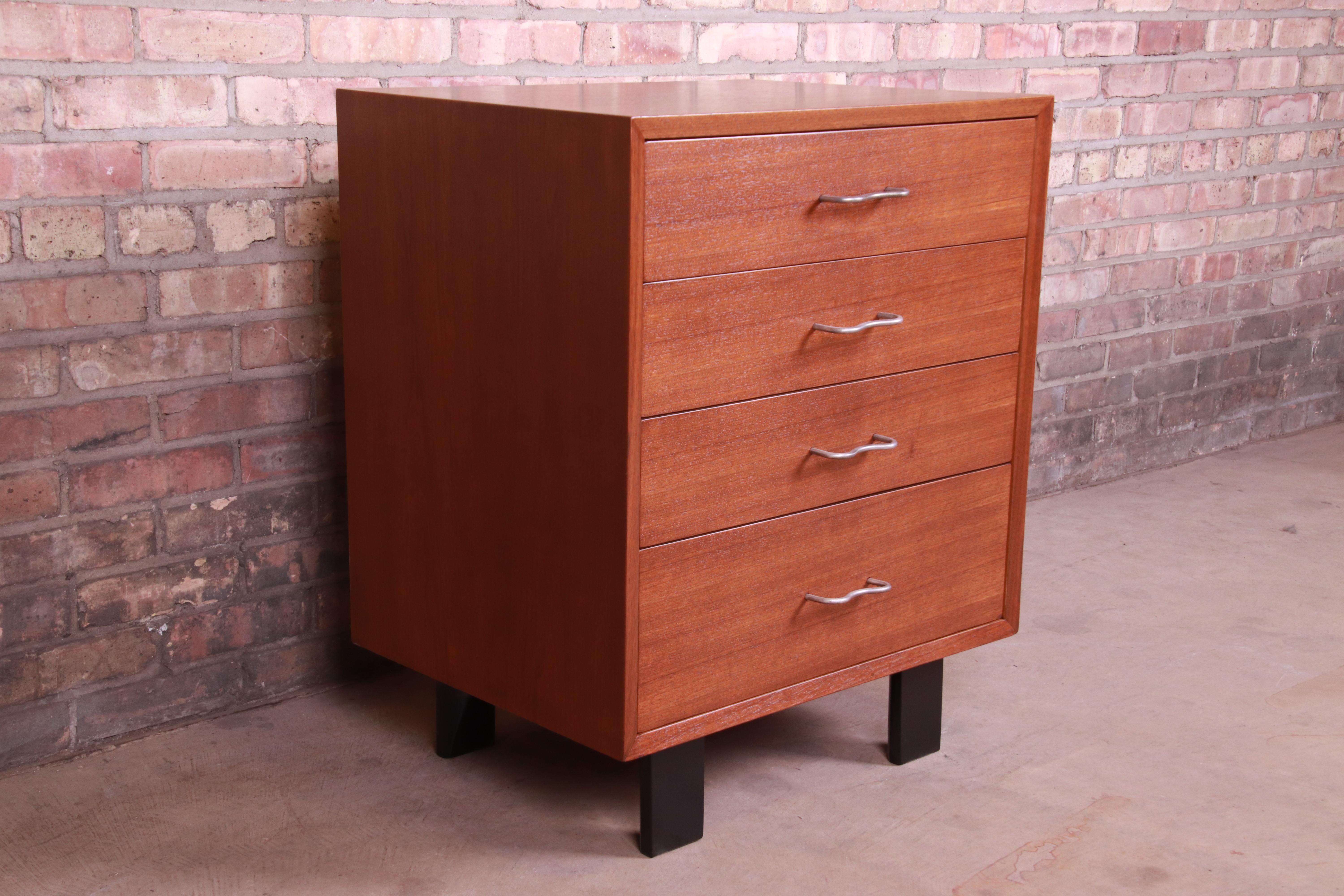 George Nelson for Herman Miller Walnut Bachelor Chest, Newly Refinished In Good Condition In South Bend, IN