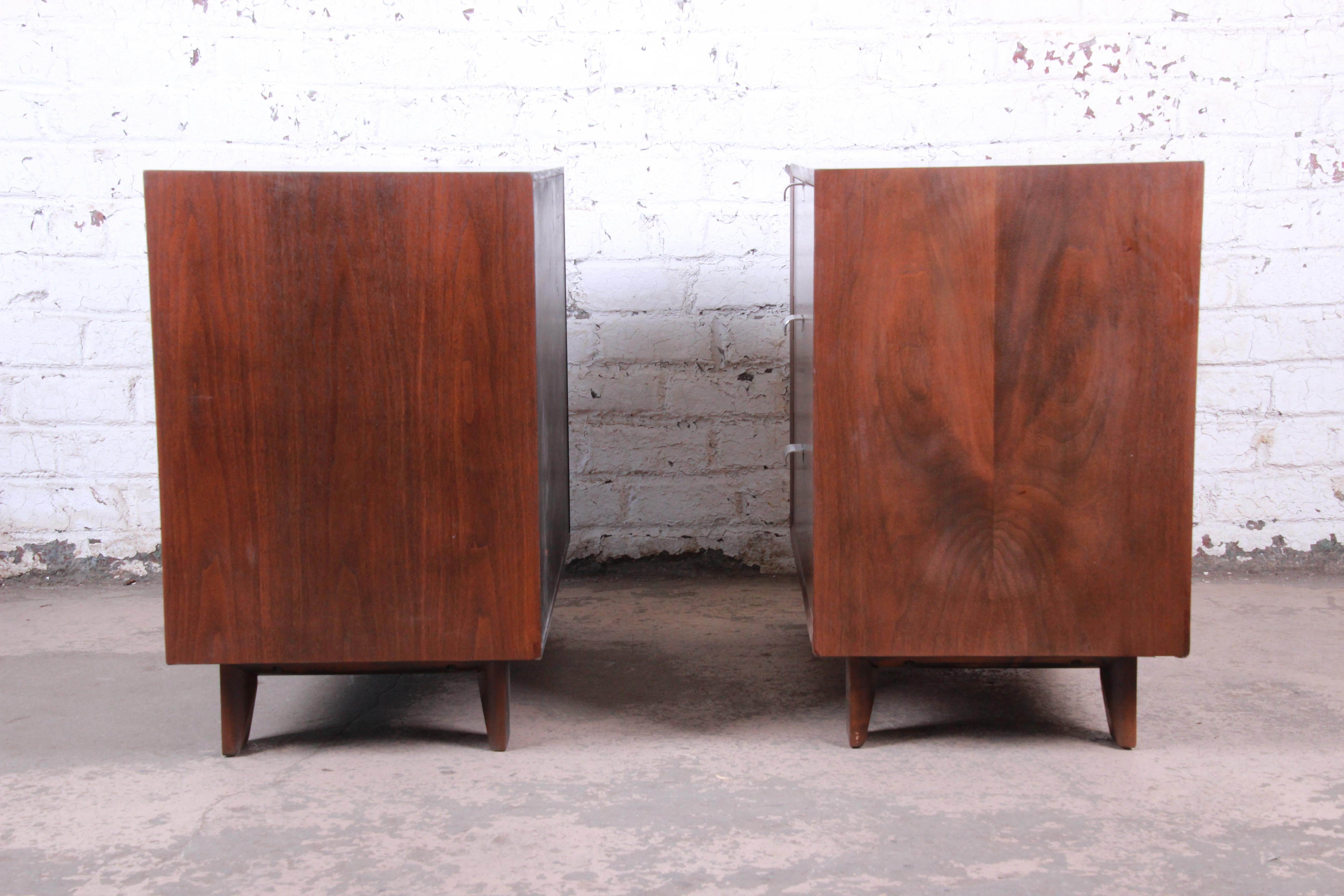 George Nelson for Herman Miller Walnut Bachelor Chests or Nightstands, Pair 1
