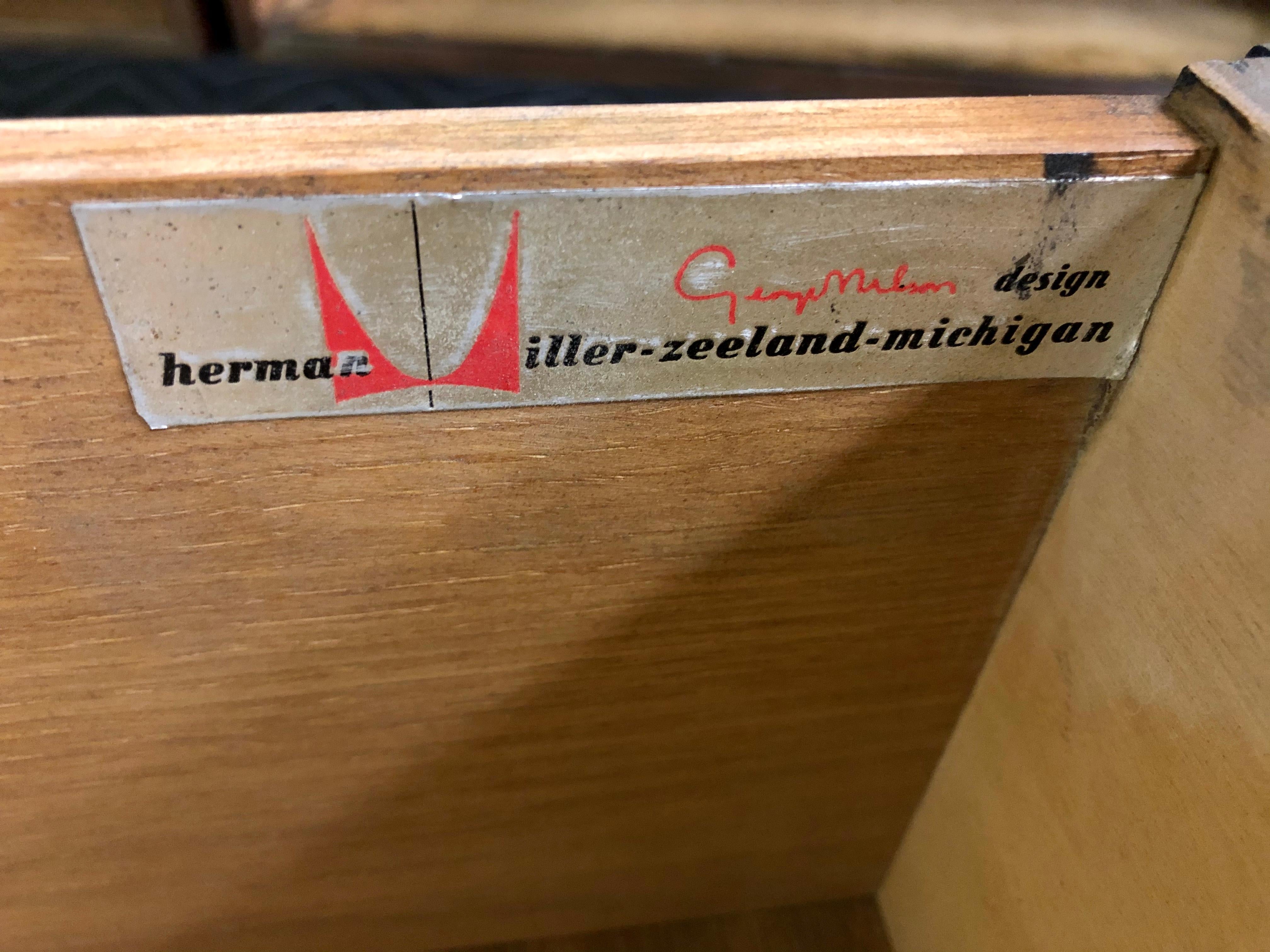 George Nelson for Herman Miller Walnut Bachelor Chests or Nightstands, Pair 2
