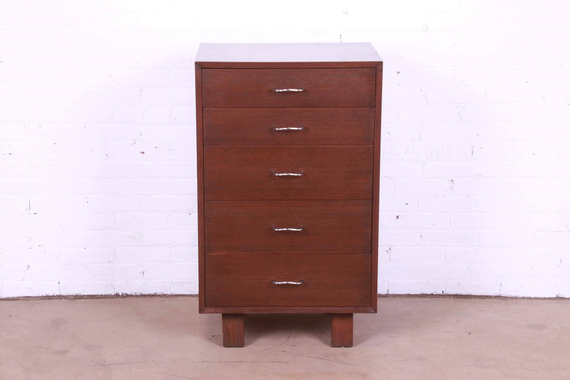 Mid-Century Modern George Nelson for Herman Miller Walnut Chest of Drawers, 1950s For Sale
