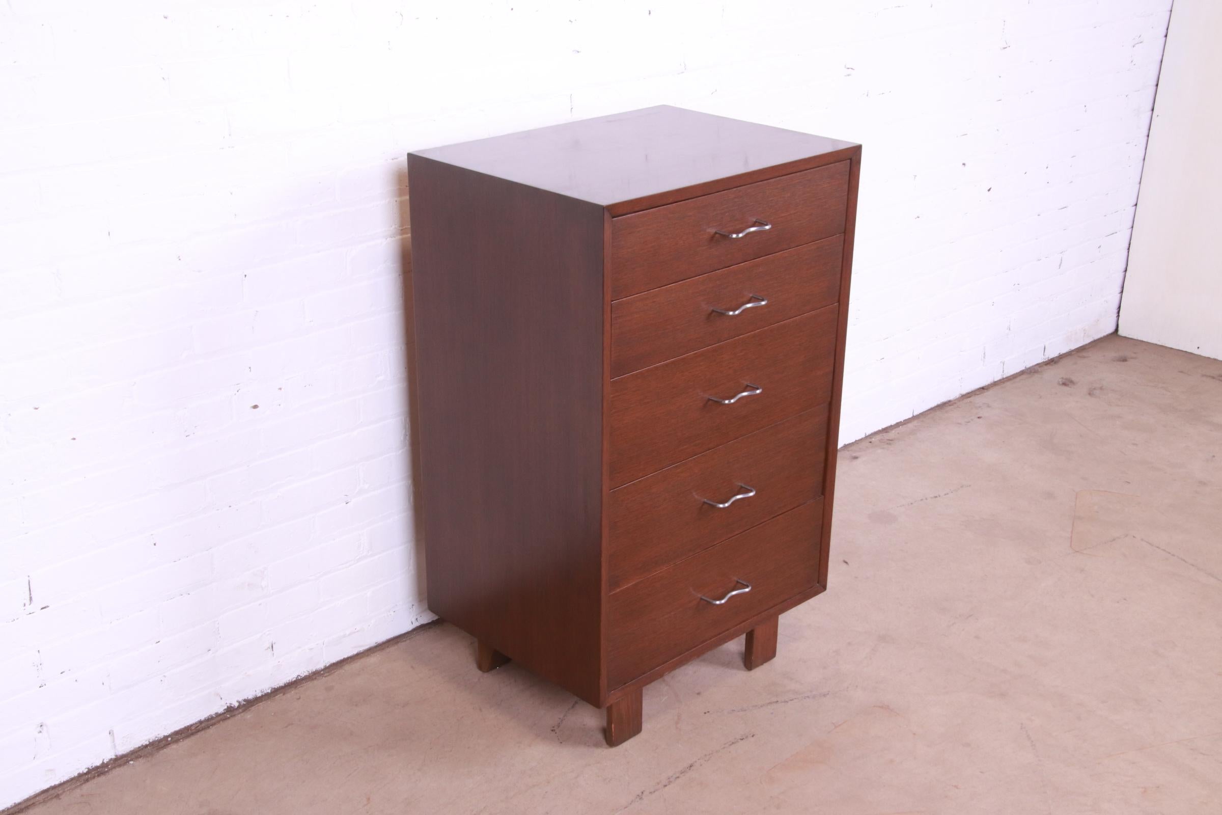 Aluminum George Nelson for Herman Miller Walnut Chest of Drawers, 1950s For Sale