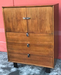 Mid Century George Nelson Dresser for Herman Miller, Walnut, Silver Pulls, Rare