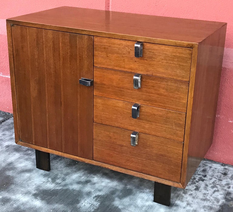 George Nelson For Herman Miller Walnut Dresser Silver Plated