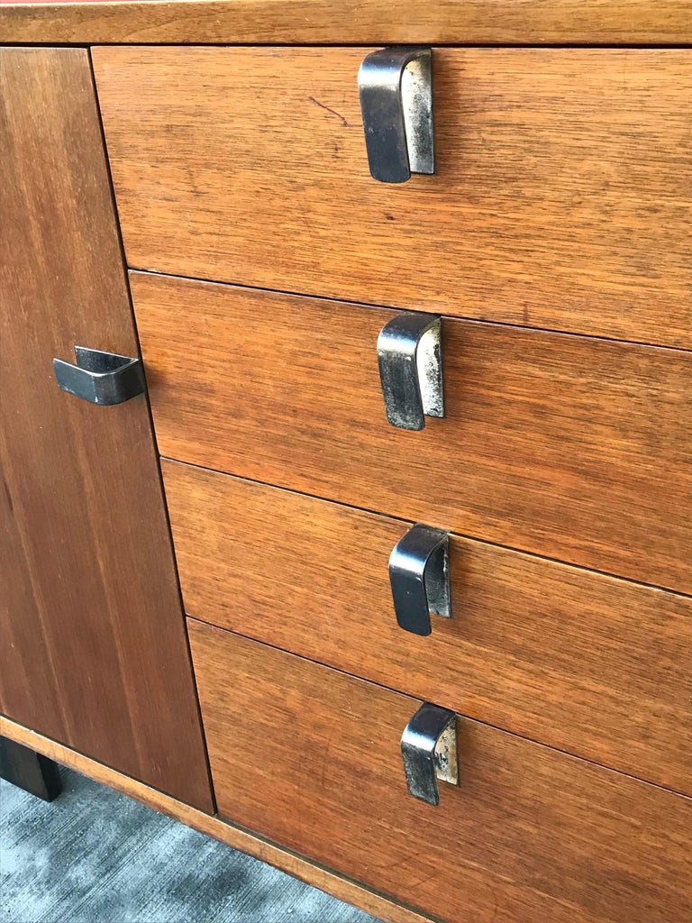 George Nelson For Herman Miller Walnut Dresser Silver Plated