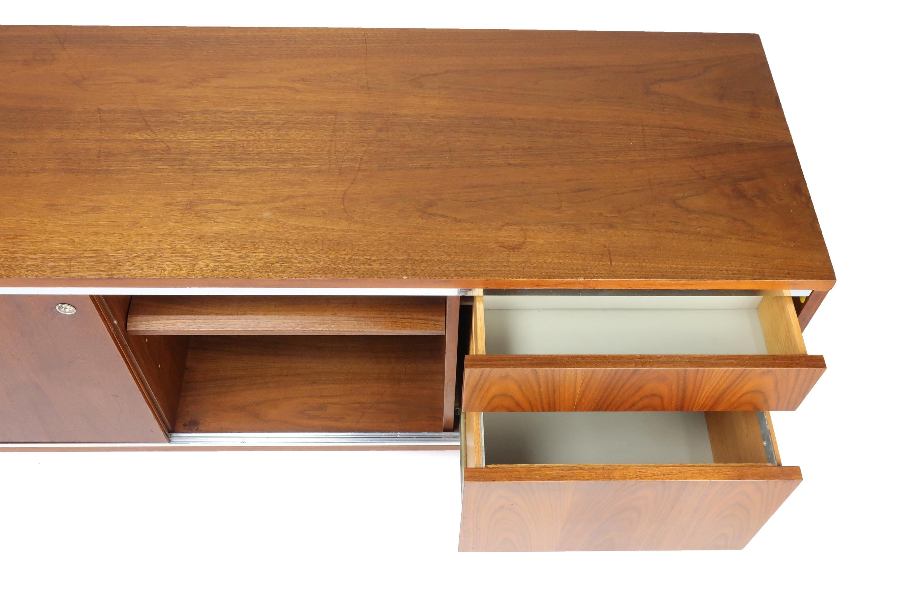 American George Nelson for Herman Miller Walnut Executive Office Group Credenza