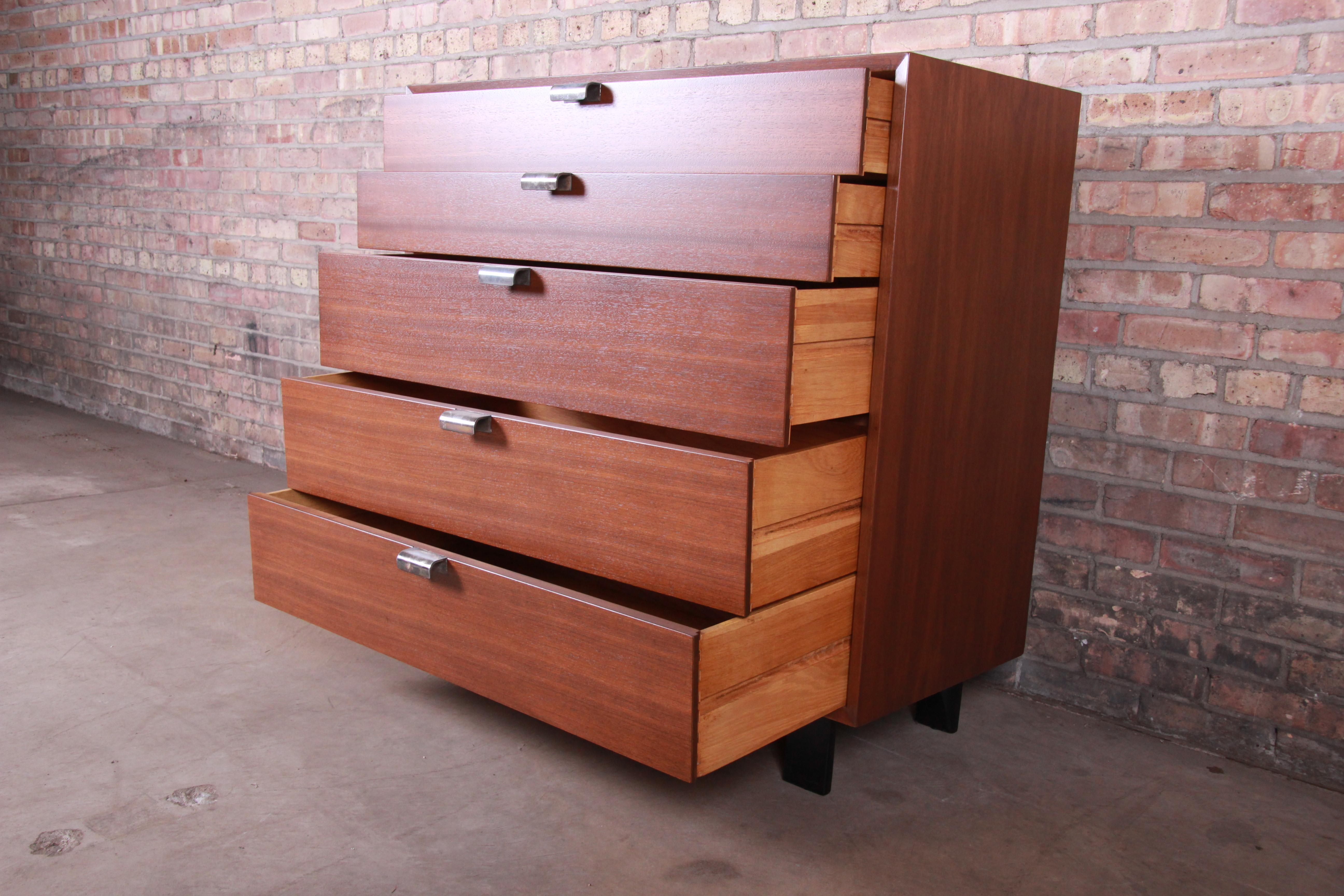 George Nelson for Herman Miller Walnut Highboy Dresser, Newly Restored 1