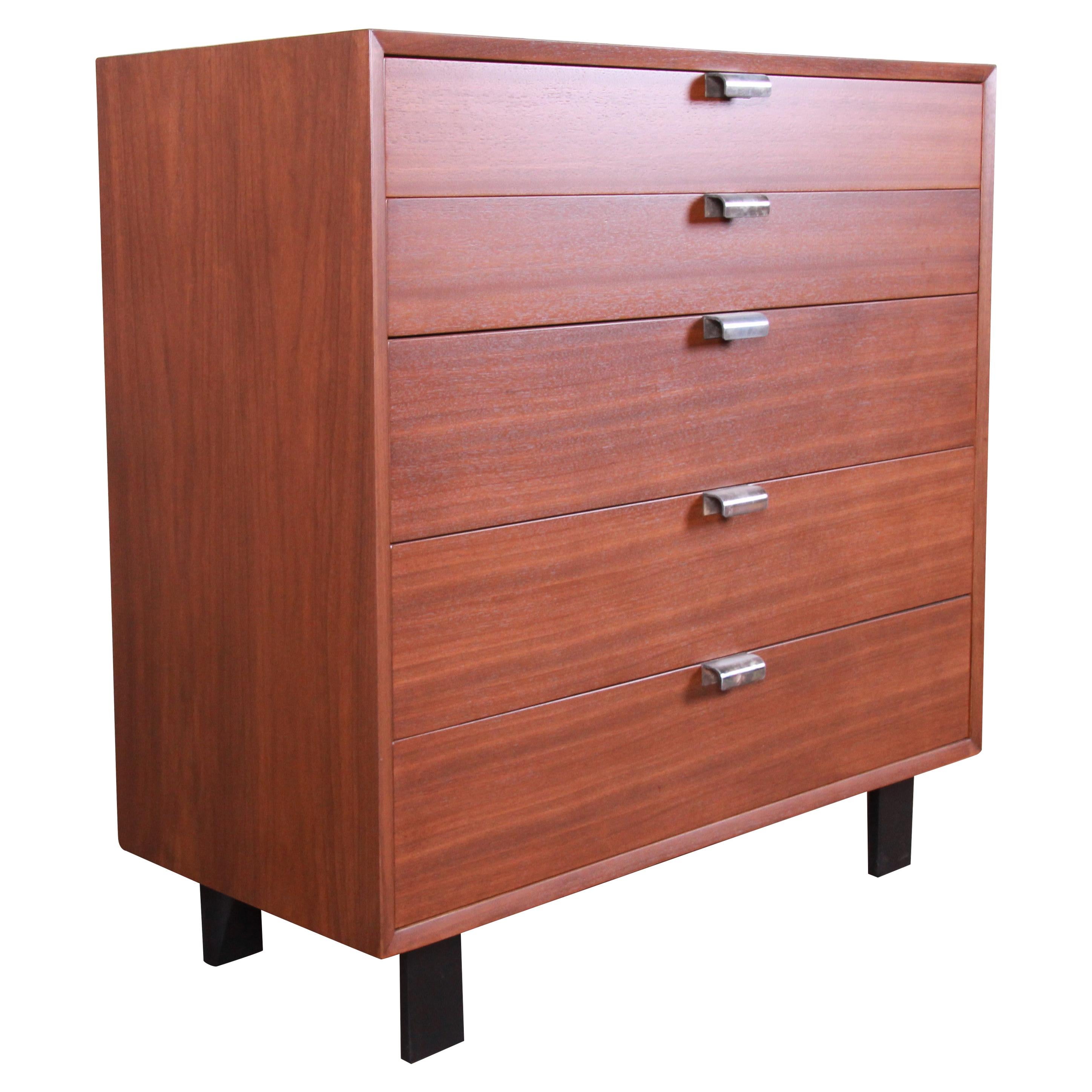 George Nelson for Herman Miller Walnut Highboy Dresser, Newly Restored