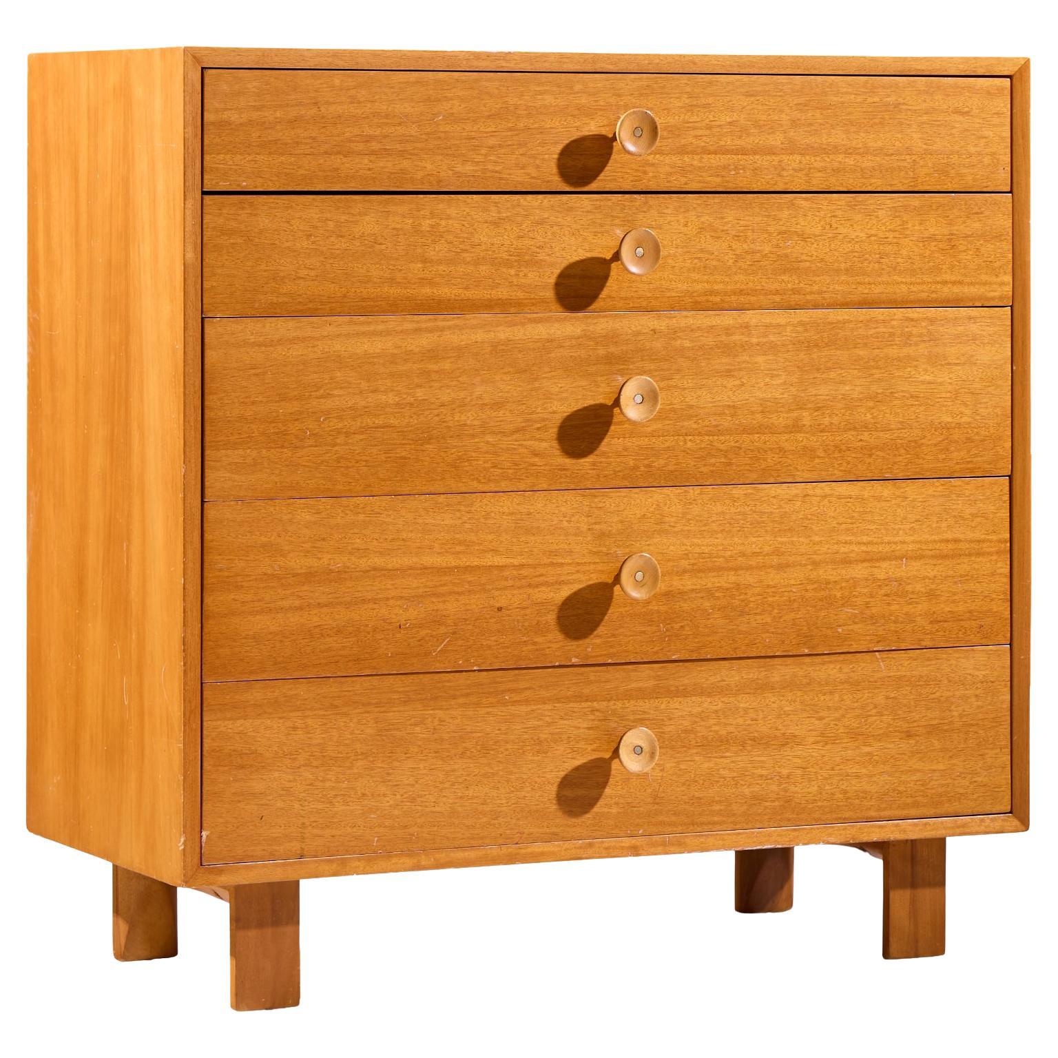 George Nelson for Herman Miller Walnut Highboy Dresser with Cupcake Pulls