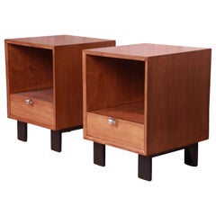 George Nelson for Herman Miller Walnut Nightstands, Newly Refinished