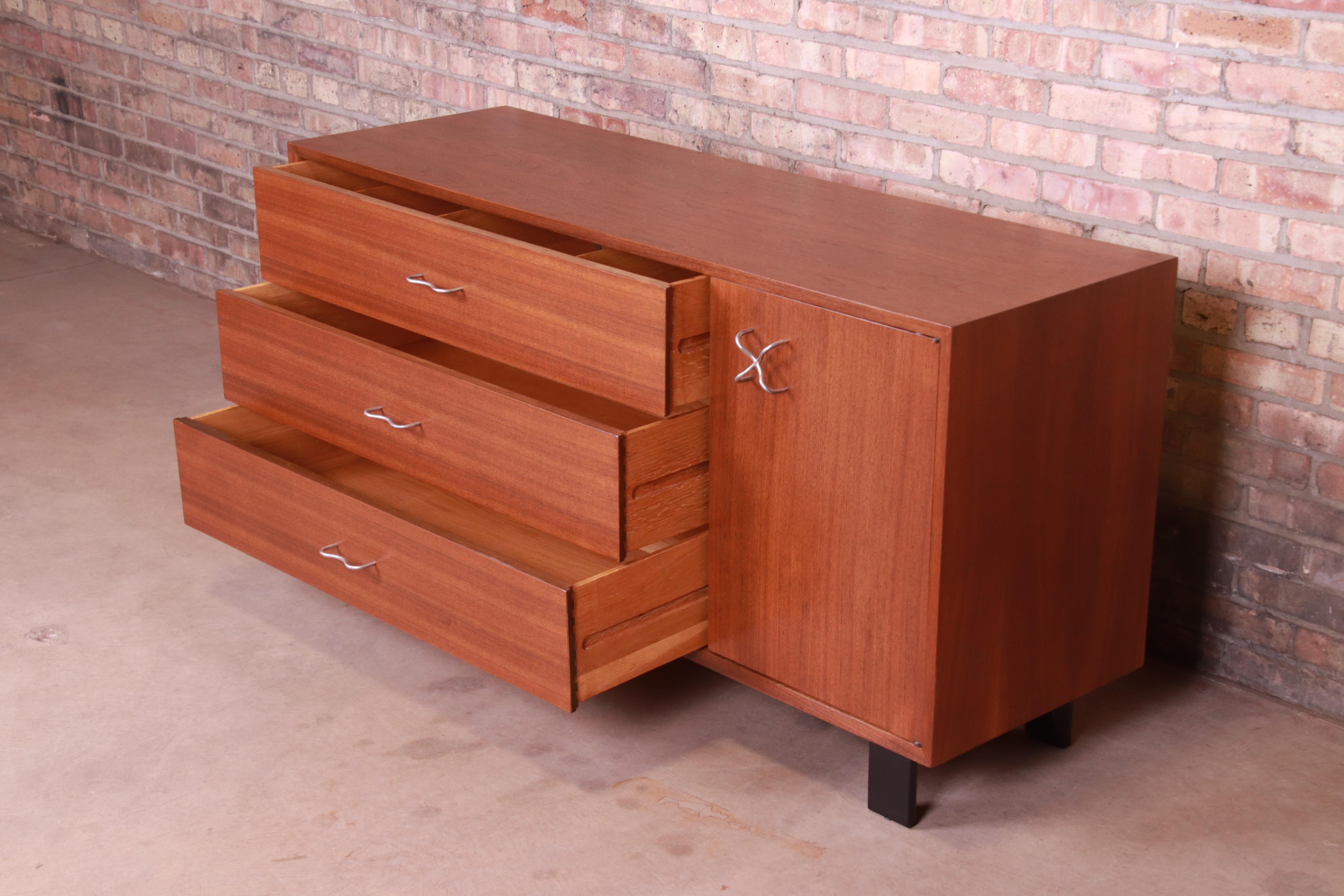 George Nelson for Herman Miller Walnut Sideboard Credenza, Newly Refinished In Good Condition In South Bend, IN