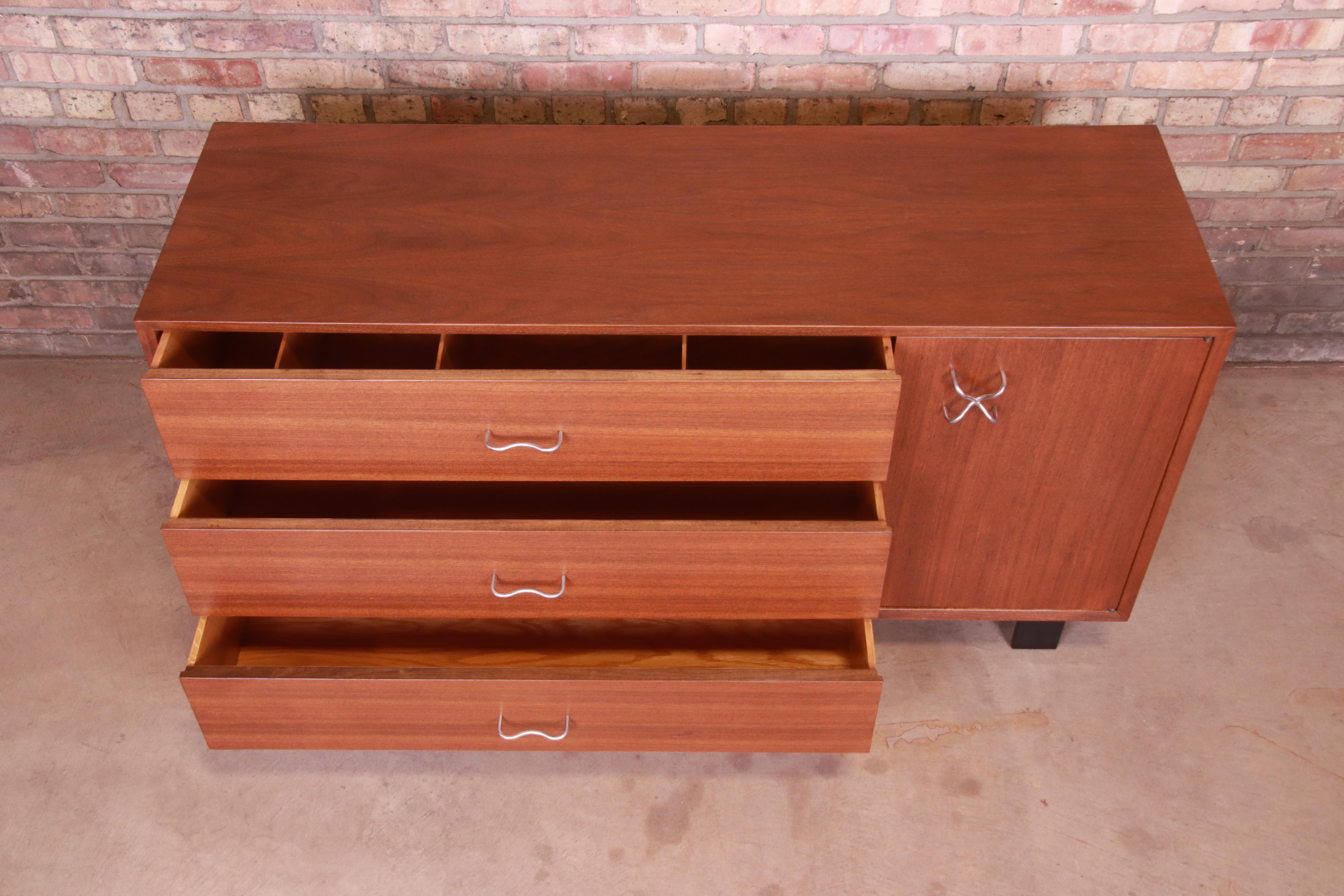 Mid-20th Century George Nelson for Herman Miller Walnut Sideboard Credenza, Newly Refinished