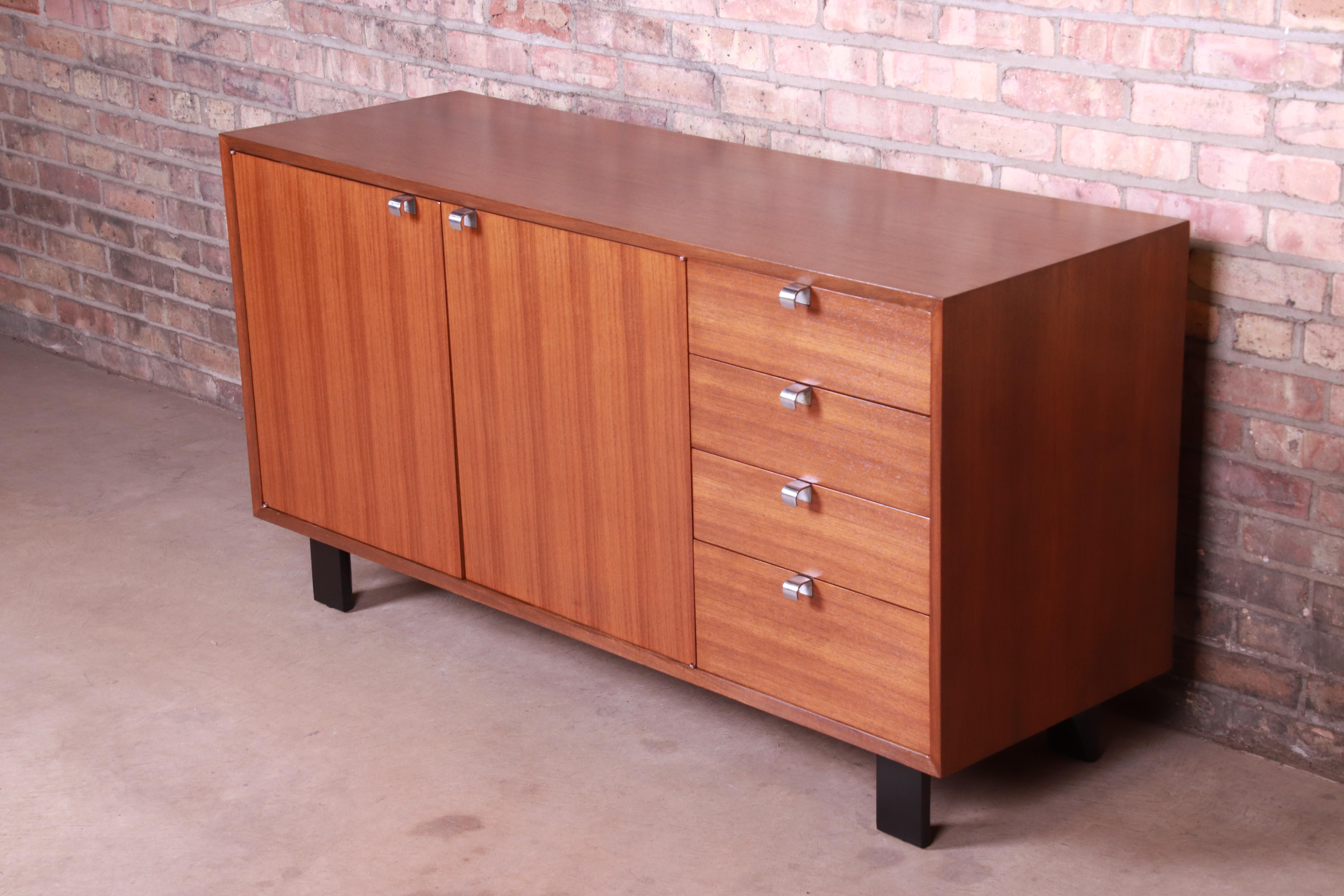 George Nelson for Herman Miller Walnut Sideboard Credenza, Newly Restored In Good Condition In South Bend, IN
