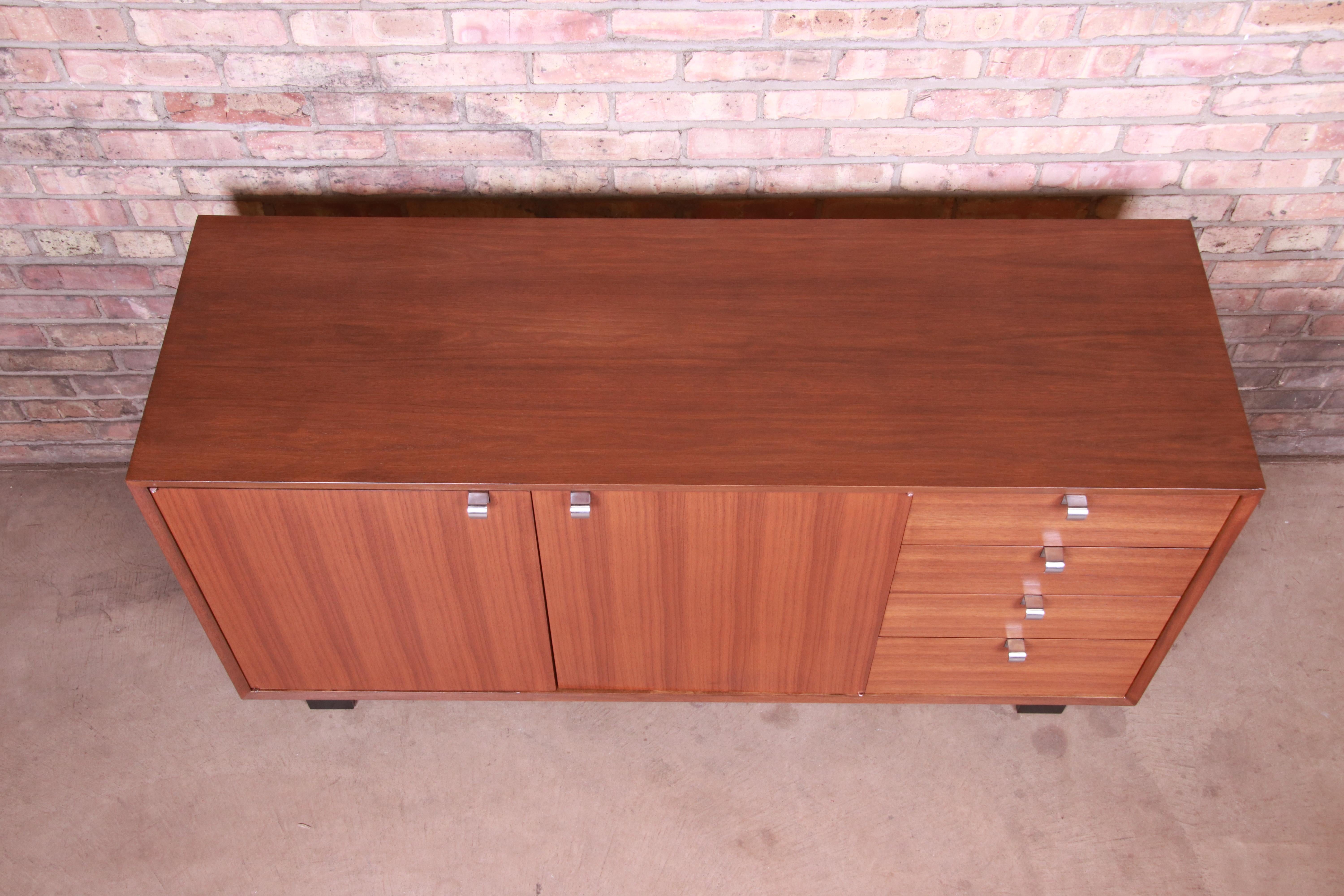 Mid-20th Century George Nelson for Herman Miller Walnut Sideboard Credenza, Newly Restored